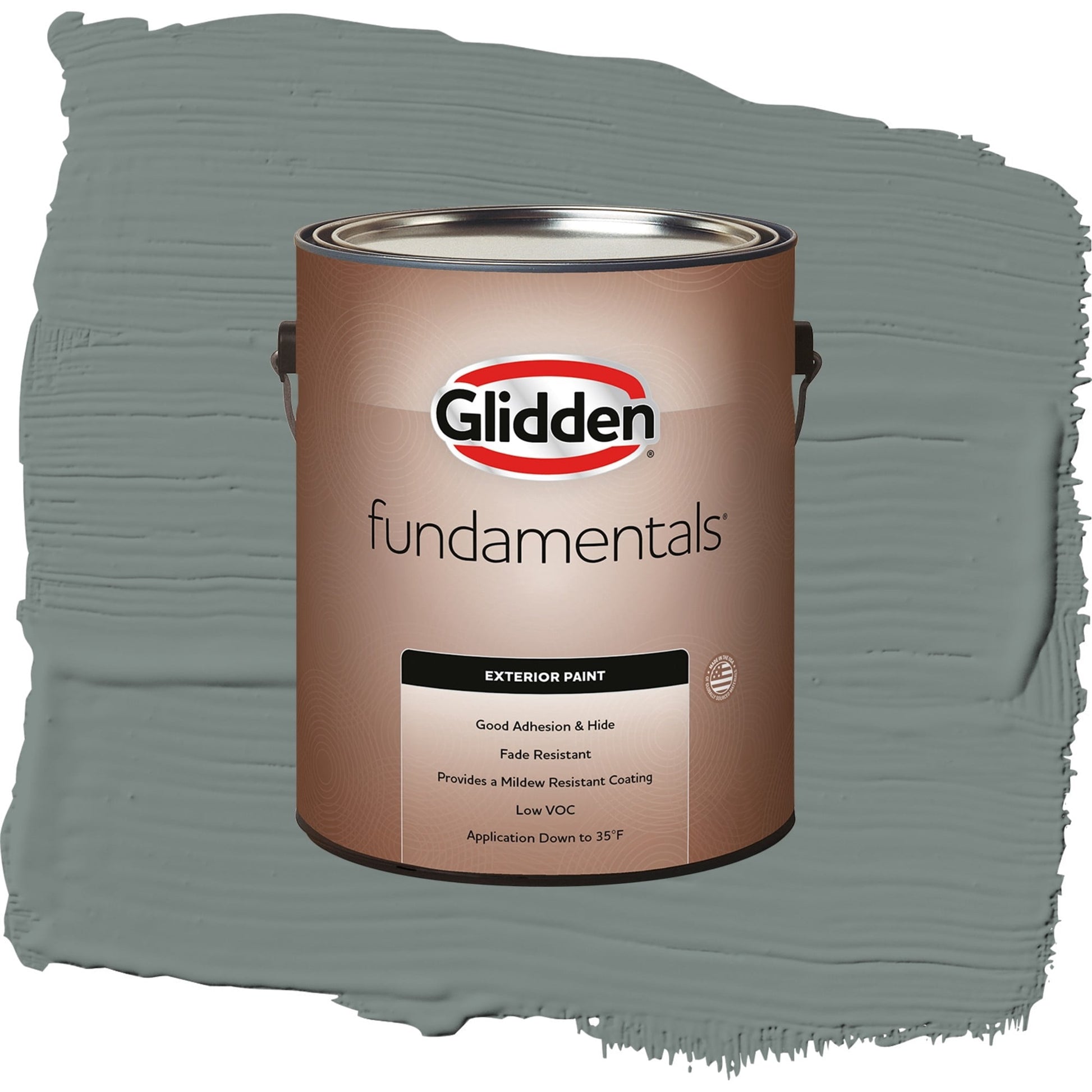 Glidden Fundamentals Thunderbolt / Gray, Satin Exterior Paint, 1 Gallon