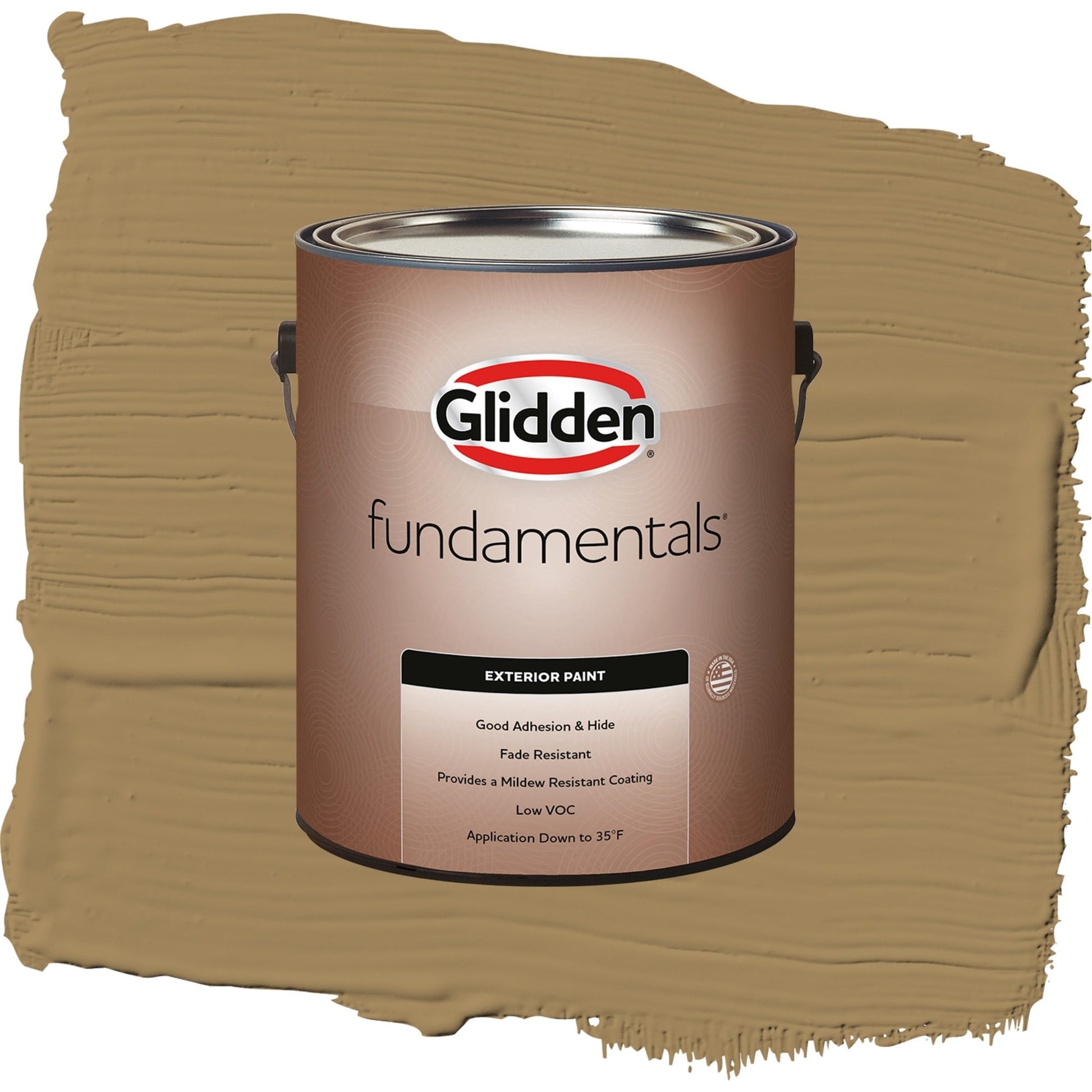 Glidden Fundamentals Timber Beam / Brown, Flat Exterior Paint, 1 Gallon
