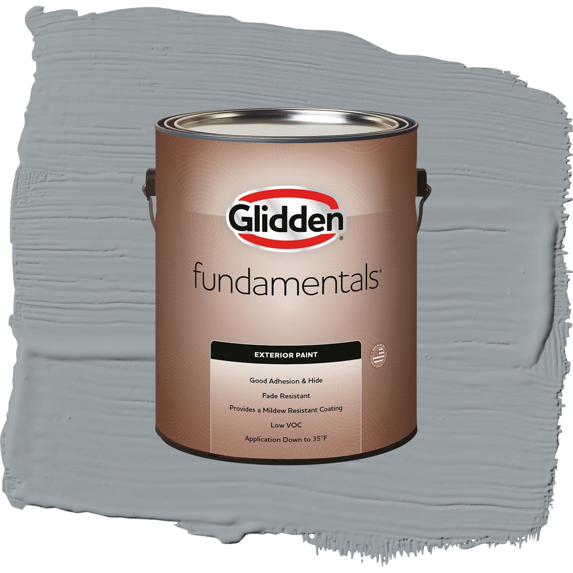 Glidden Fundamentals UFO / Gray, Flat Exterior Paint, 1 Gallon