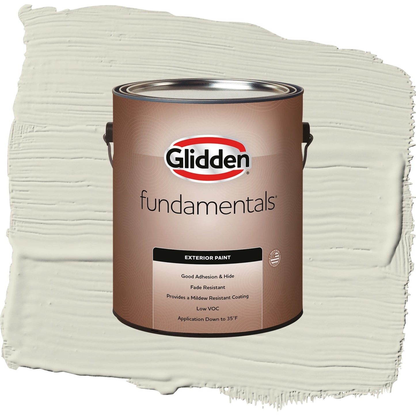 Glidden Fundamentals Veil Of Dusk / Gray, Flat Exterior Paint, 1 Gallon