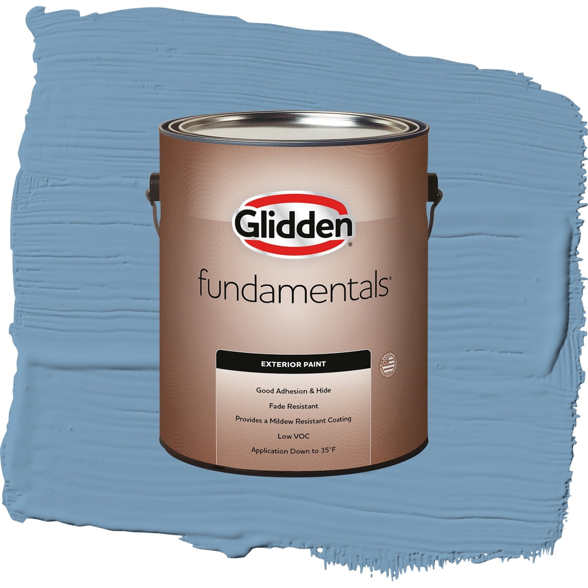 Glidden Fundamentals Walden Pond / Blue, Satin Exterior Paint, 1 Gallon