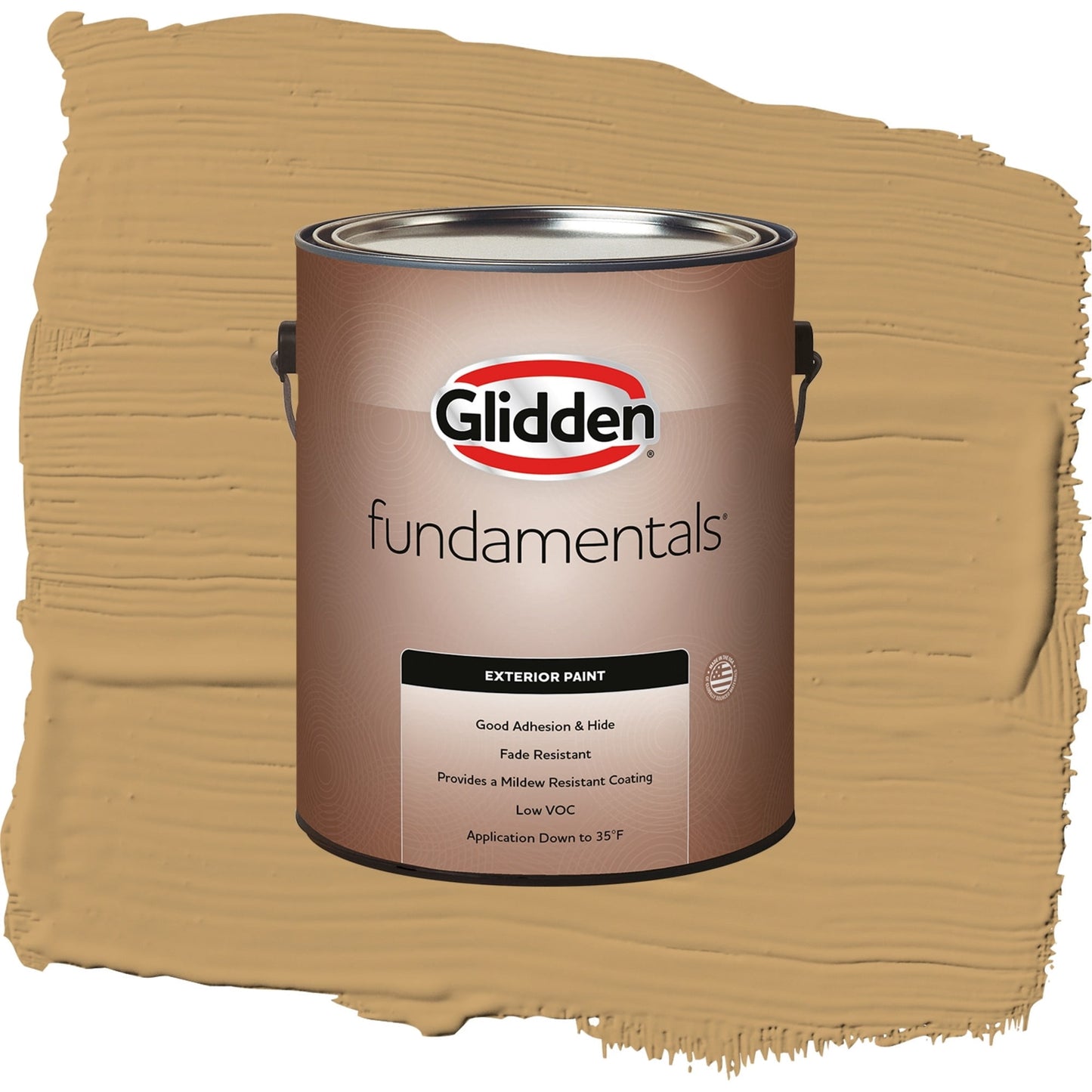 Glidden Fundamentals Welcome Home / Yellow, Flat Exterior Paint, 1 Gallon