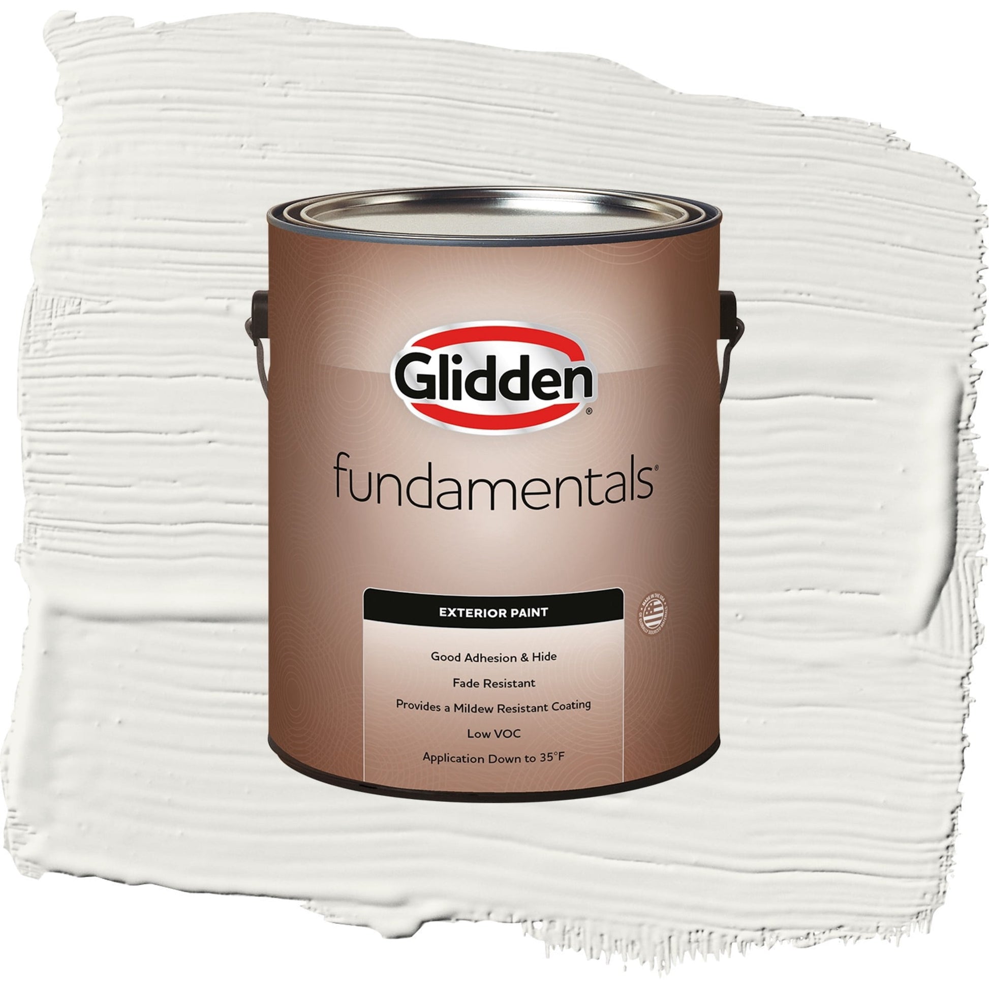 Glidden Fundamentals Willow Springs / White Satin Exterior Paint, 1 Gallon