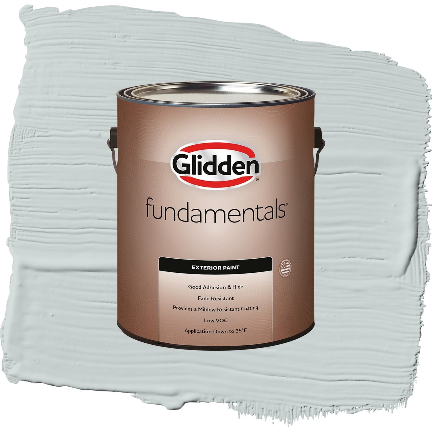 Glidden Fundamentals Winter Chill / Gray, Flat Exterior Paint, 1 Gallon