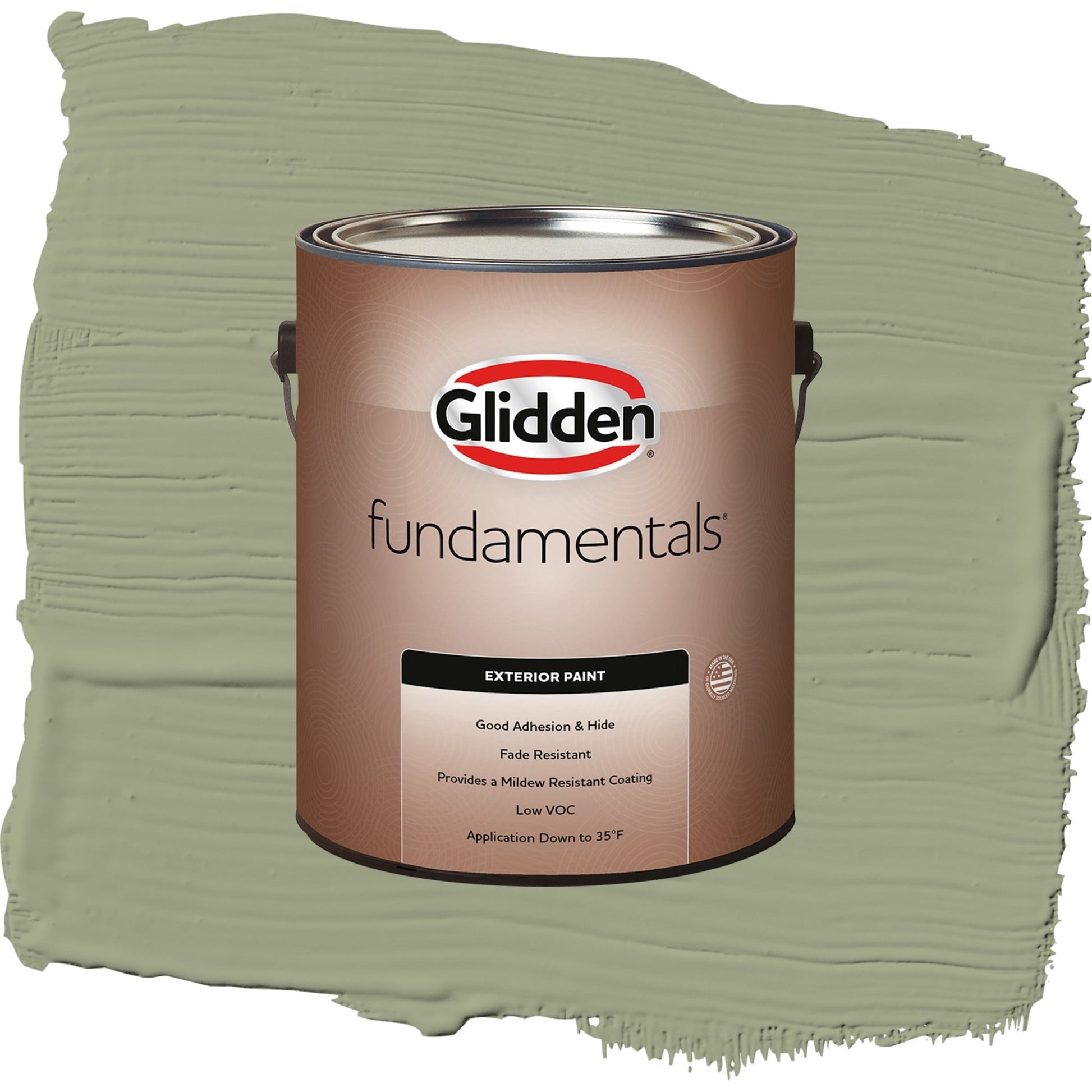 Glidden Fundamentals Zebra Grass / Green, Semi-Gloss Exterior Paint, 1 Gallon