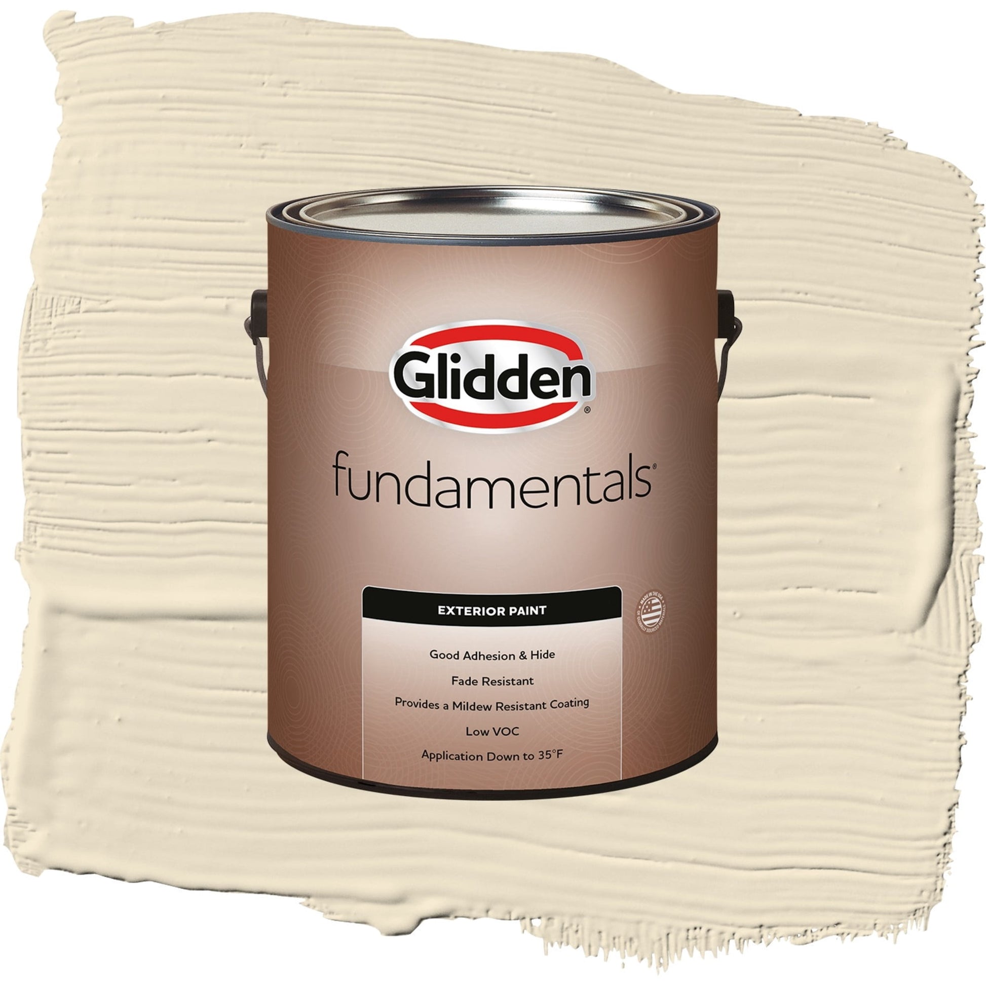 Glidden Fundamentals Heavy Cream / Beige, Satin Exterior Paint, 1 Gallon