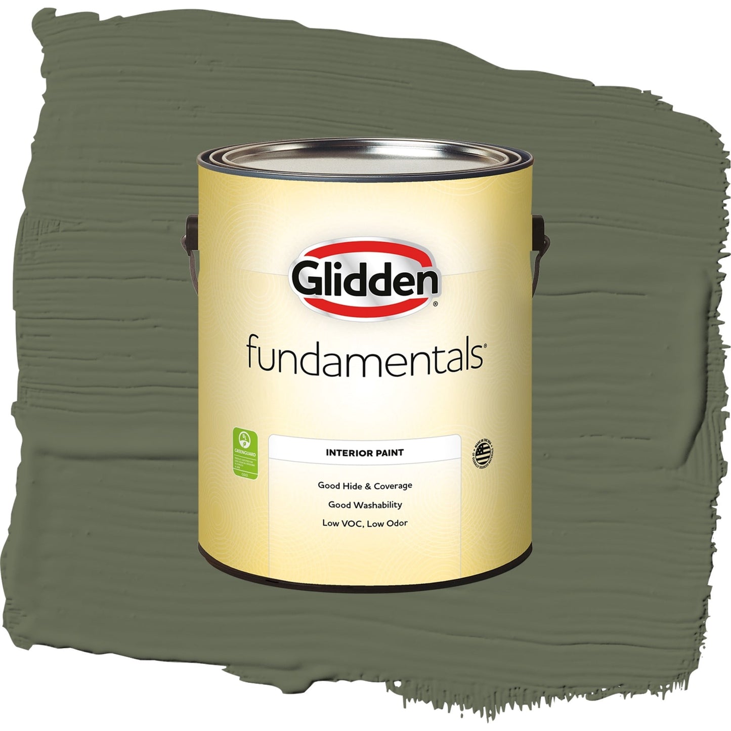 Glidden Fundamentals All About Olive / Green, Semi-Gloss Interior Paint, 1 Gallon