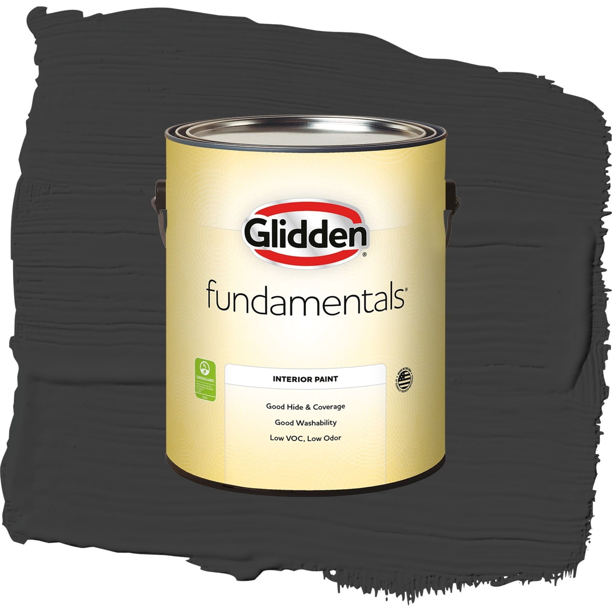 Glidden Fundamentals Grab-N-Go Black Eggshell Interior Paint, 1 Gallon