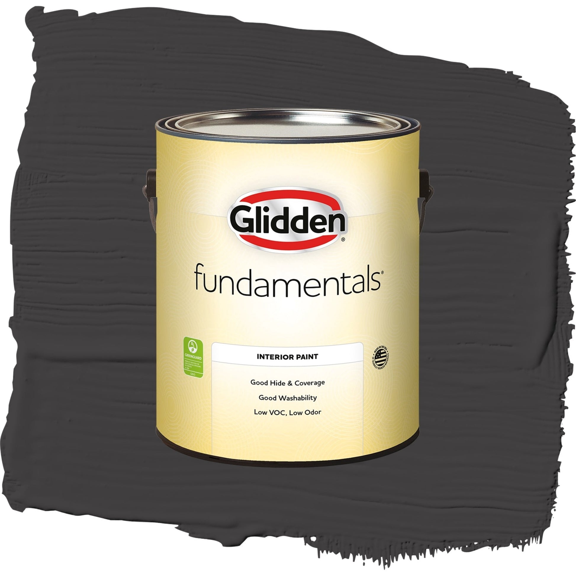 Glidden Fundamentals Black Magic / Black Eggshell Interior Paint, 1 Gallon