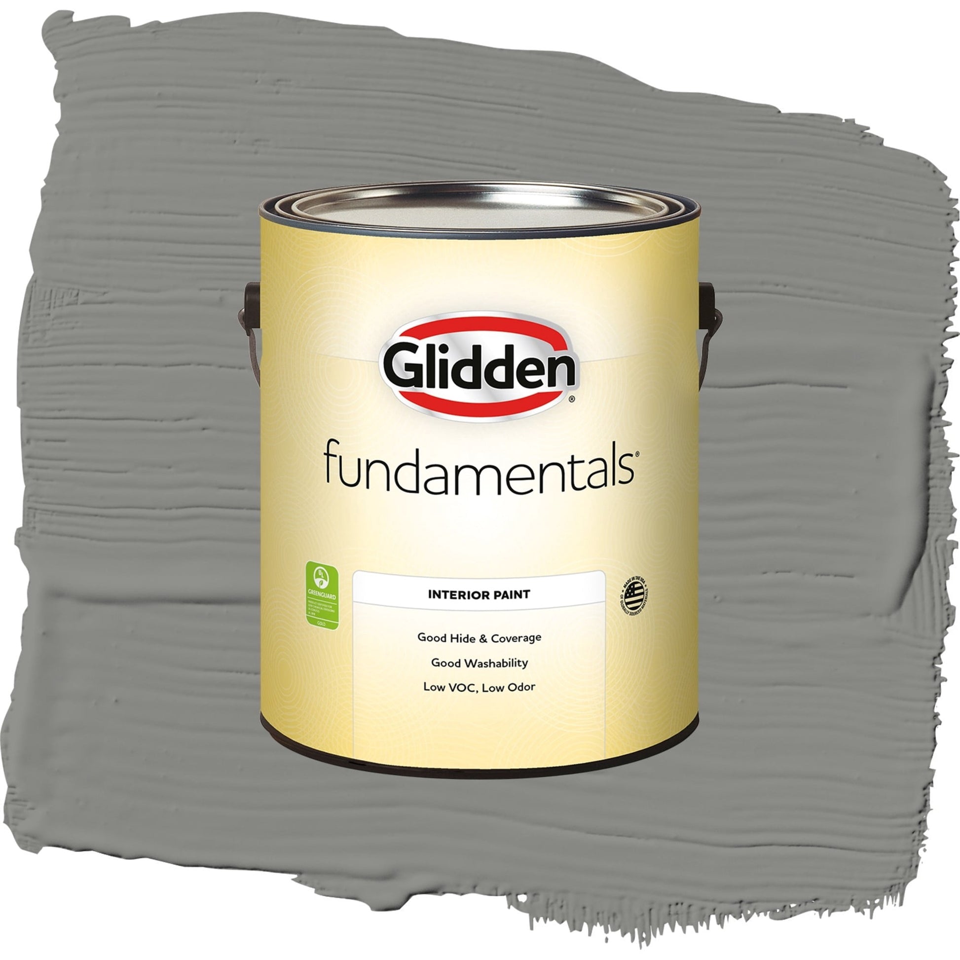 Glidden Fundamentals Downpour / Grey, Eggshell Interior Paint, 1 Gallon