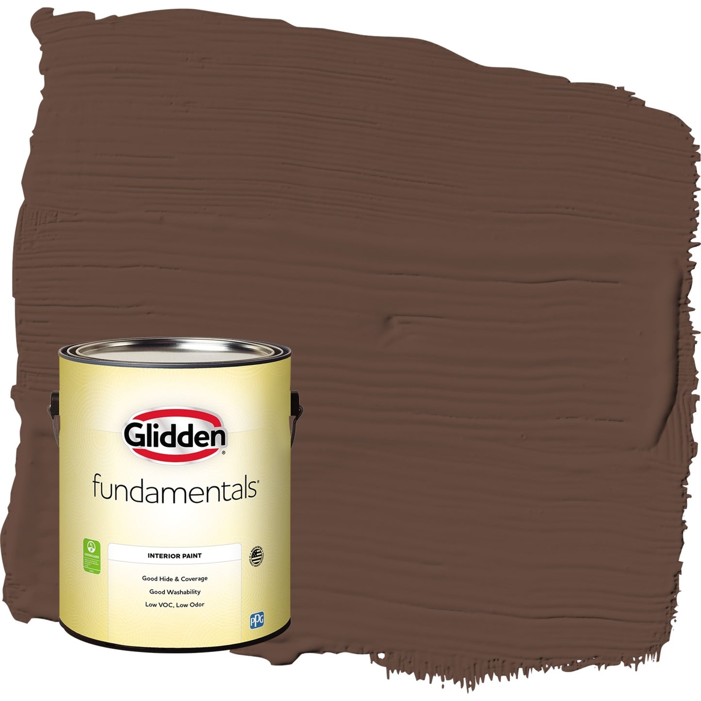 Glidden Fundamentals Fudge / Brown, Flat Interior Paint, 1 Gallon