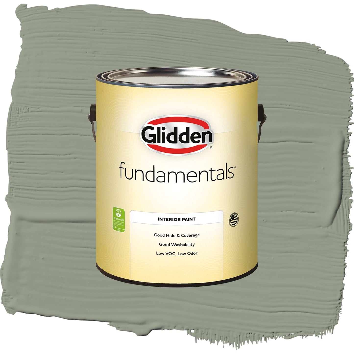 Glidden Fundamentals Green Tea Leaf / Green, Semi-Gloss Interior Paint, 1 Gallon