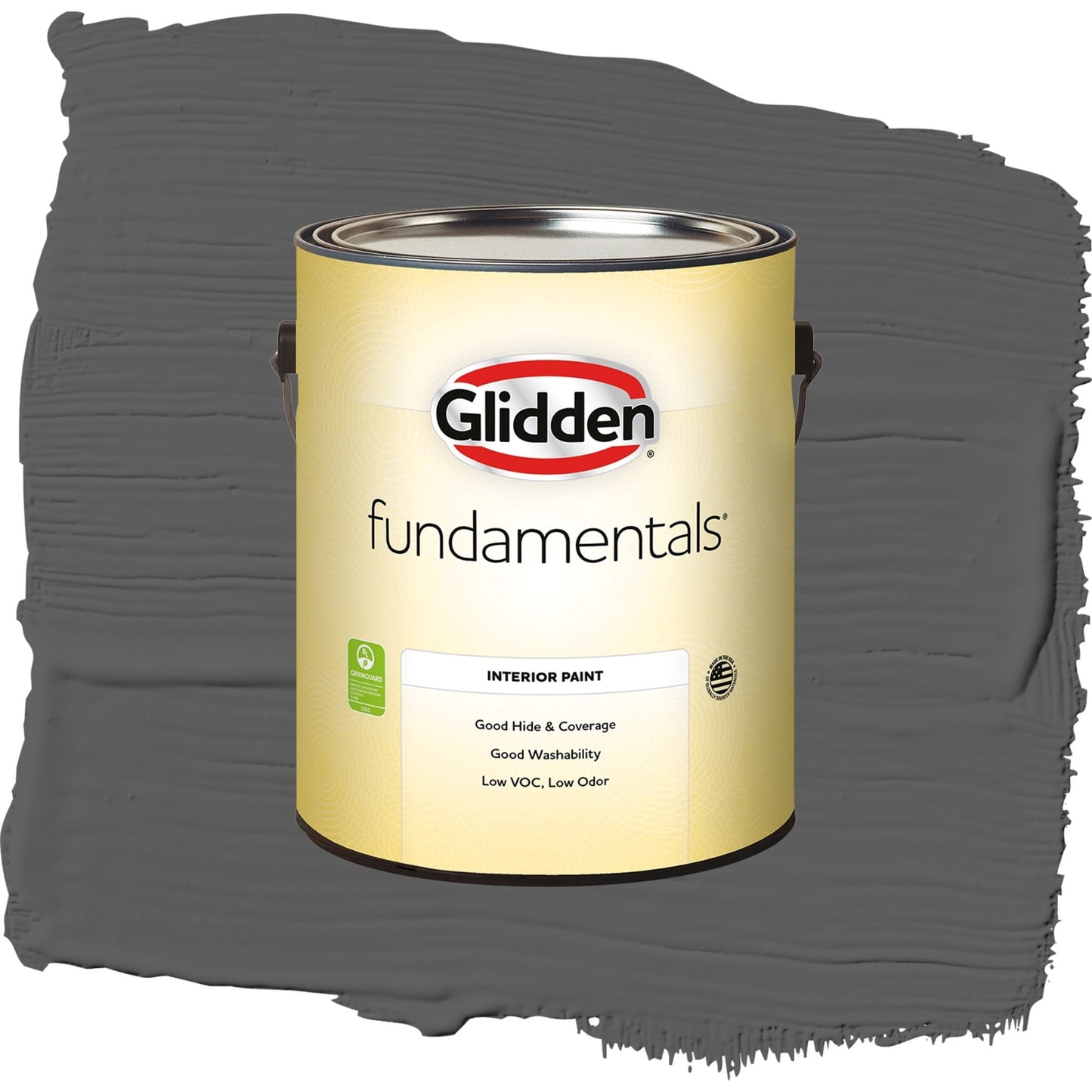 Glidden Fundamentals Knight's Armor / Gray, Semi-Gloss Interior Paint, 1 Gallon