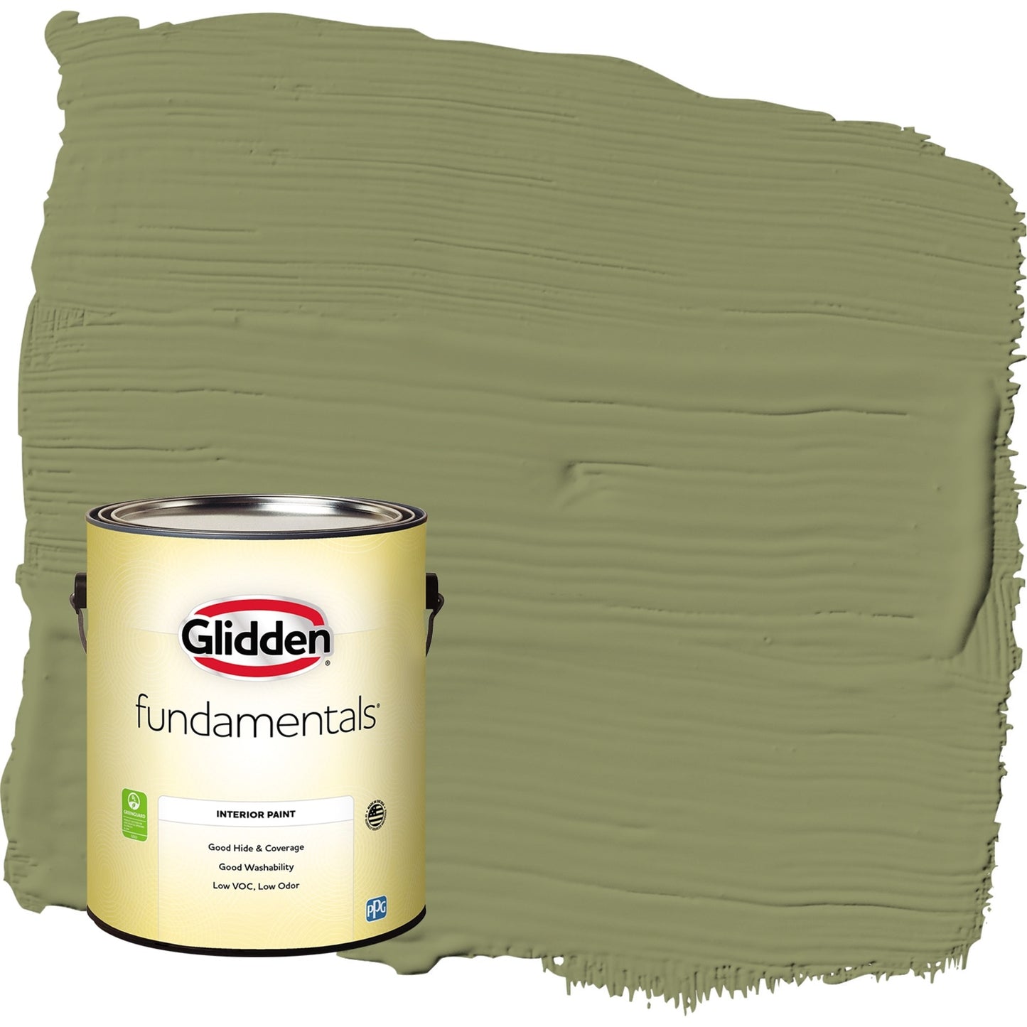 Glidden Fundamentals Paid in Full / Green Eggshell Interior Paint, 1 Gallon