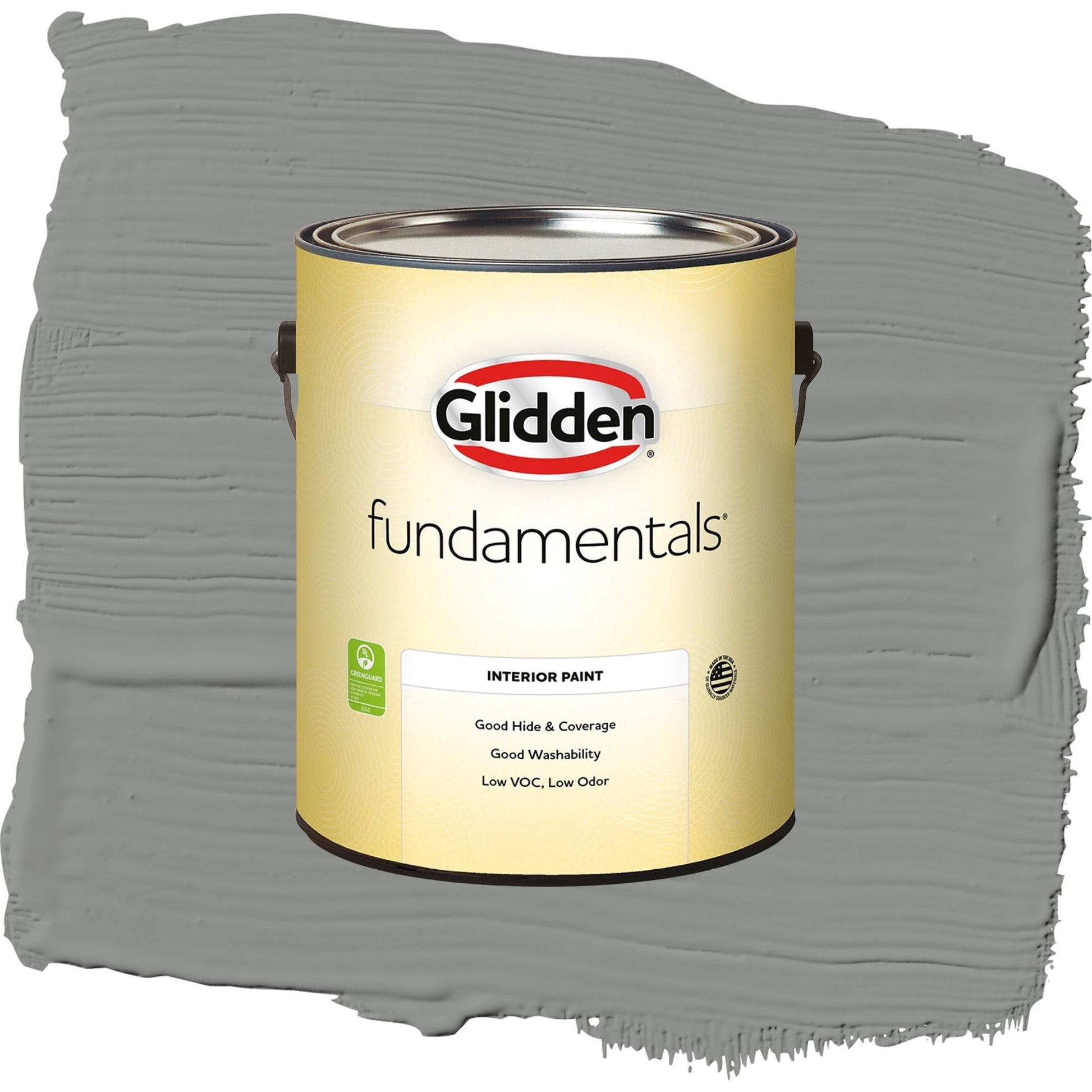 Glidden Fundamentals Phoenix Fossil / Gray, Semi-Gloss Interior Paint, 1 Gallon