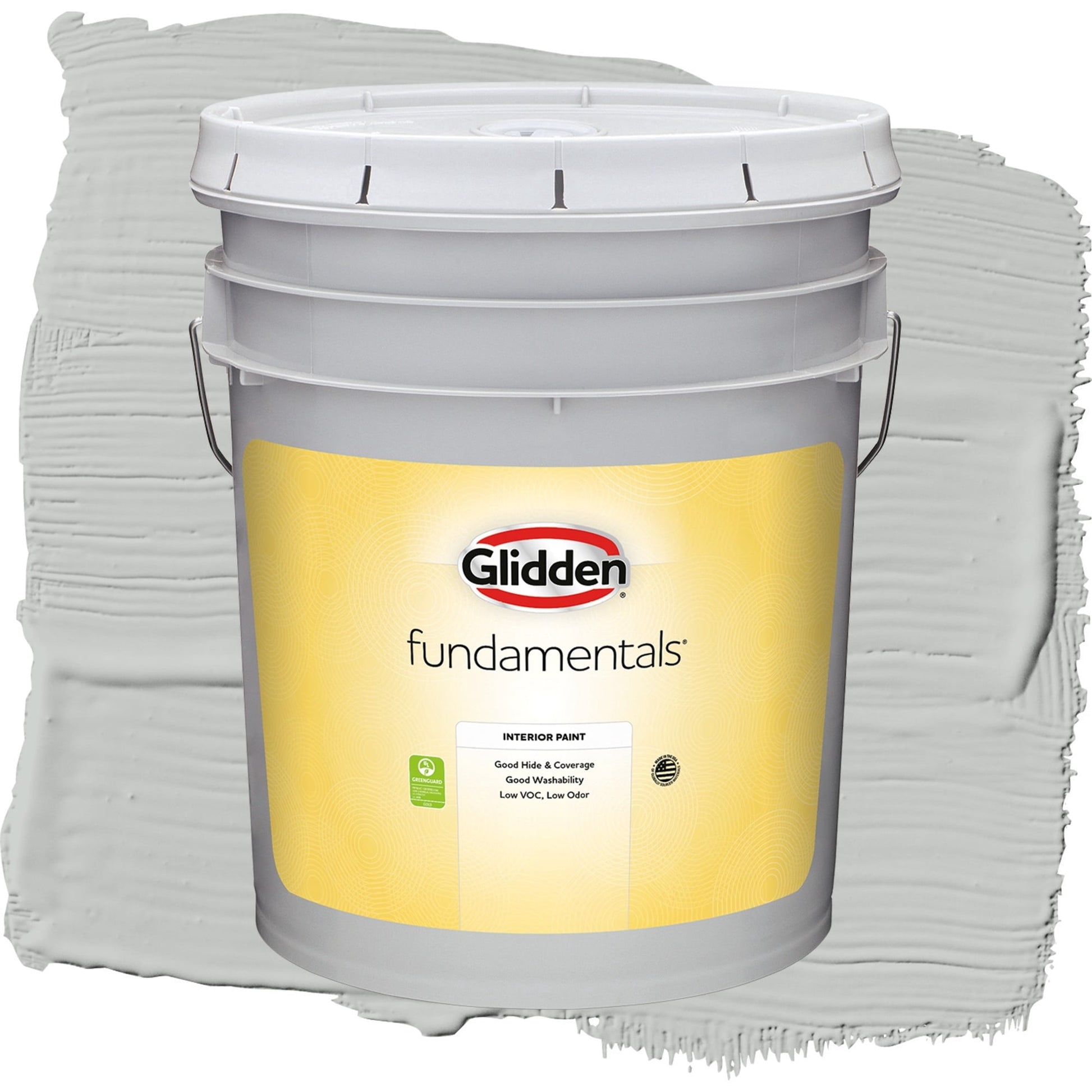 Glidden Fundamentals Solitary State / Gray, Flat Interior Paint, 5 Gallon