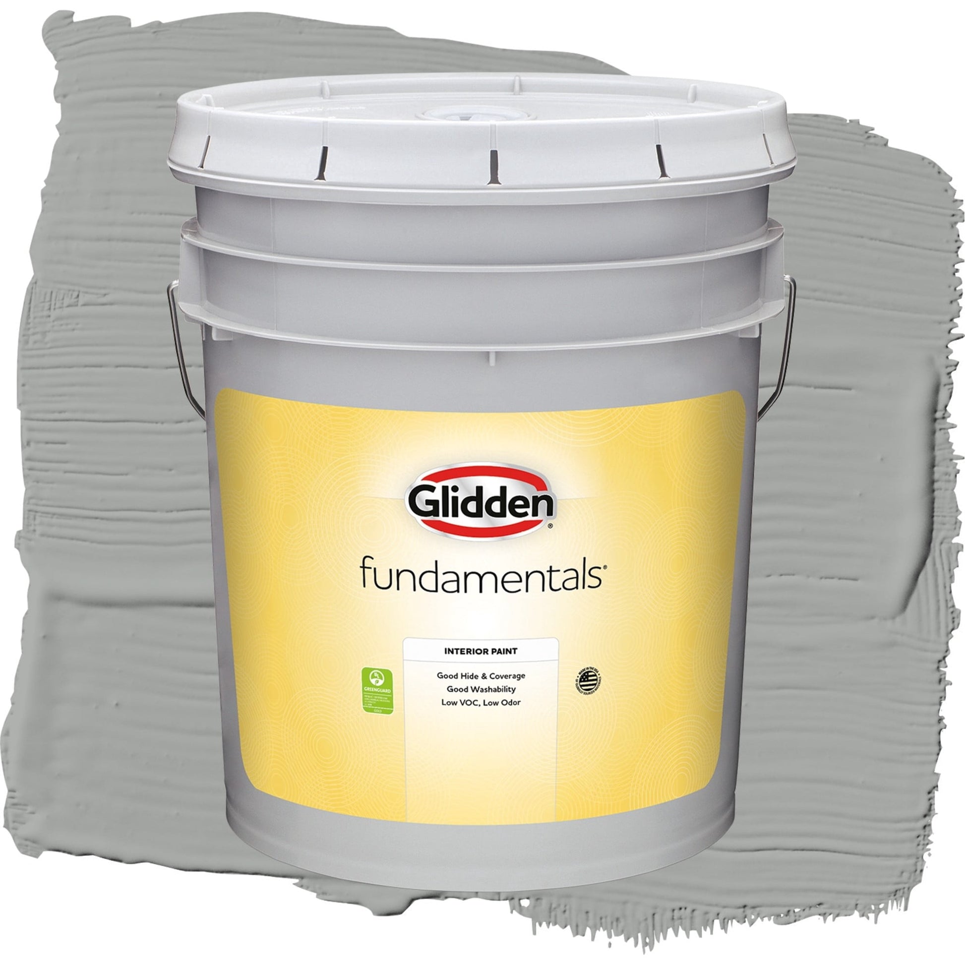 Glidden Fundamentals Stepping Stone / Gray, Eggshell Interior Paint, 5 Gallon