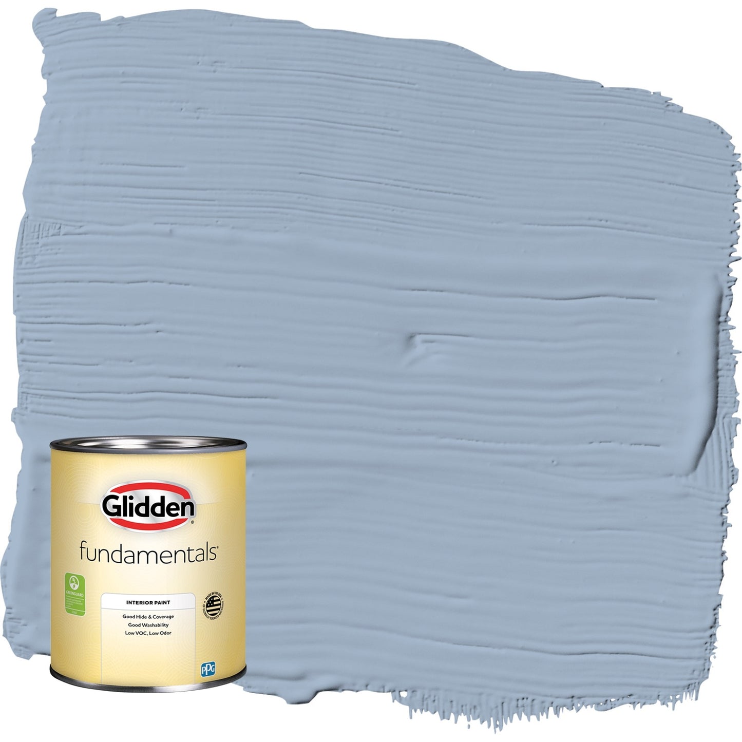 Glidden Fundamentals Sterling Silver / Blue Semi-Gloss Interior Paint, 1 Quart