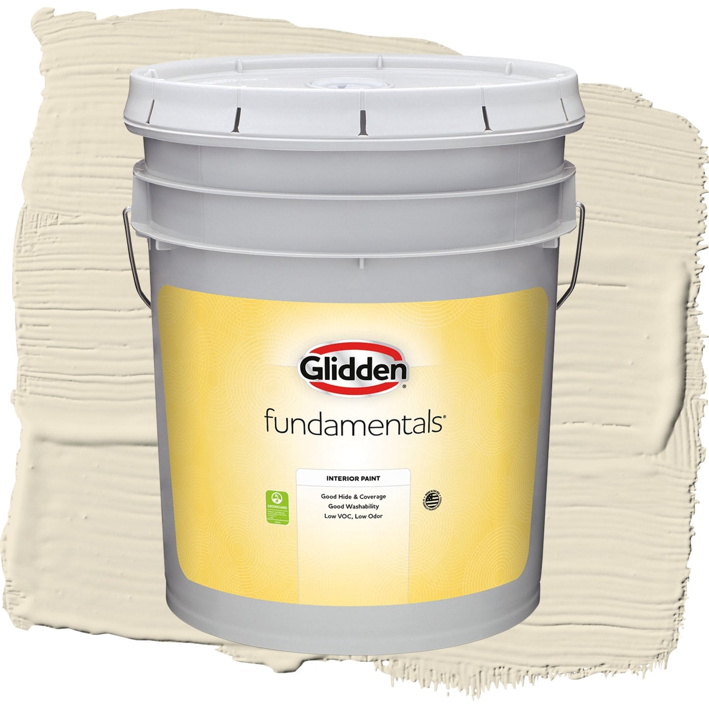 Glidden Fundamentals Sugar Cookie / Off-White Flat Interior Paint, 5 Gallon
