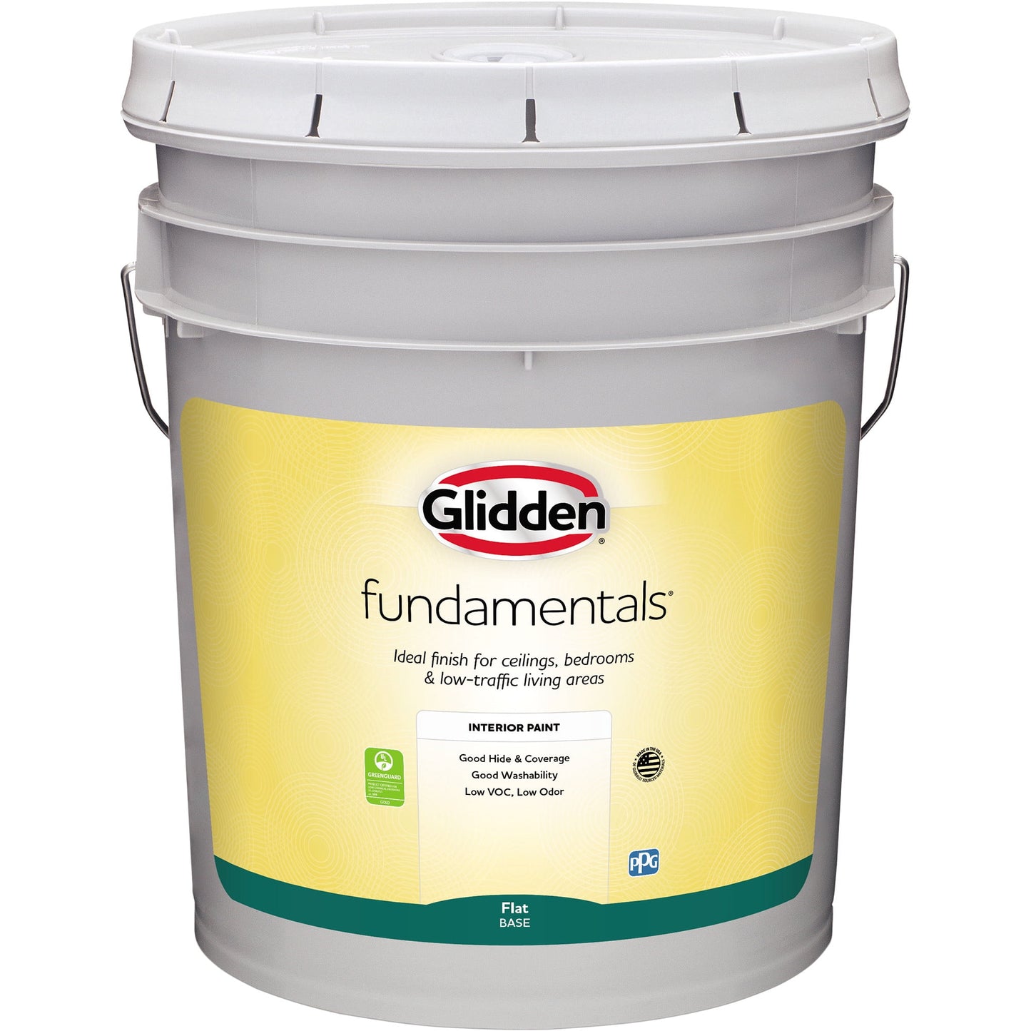 Glidden Fundamentals Tintable Base, Flat Interior Paint, 5 Gallon