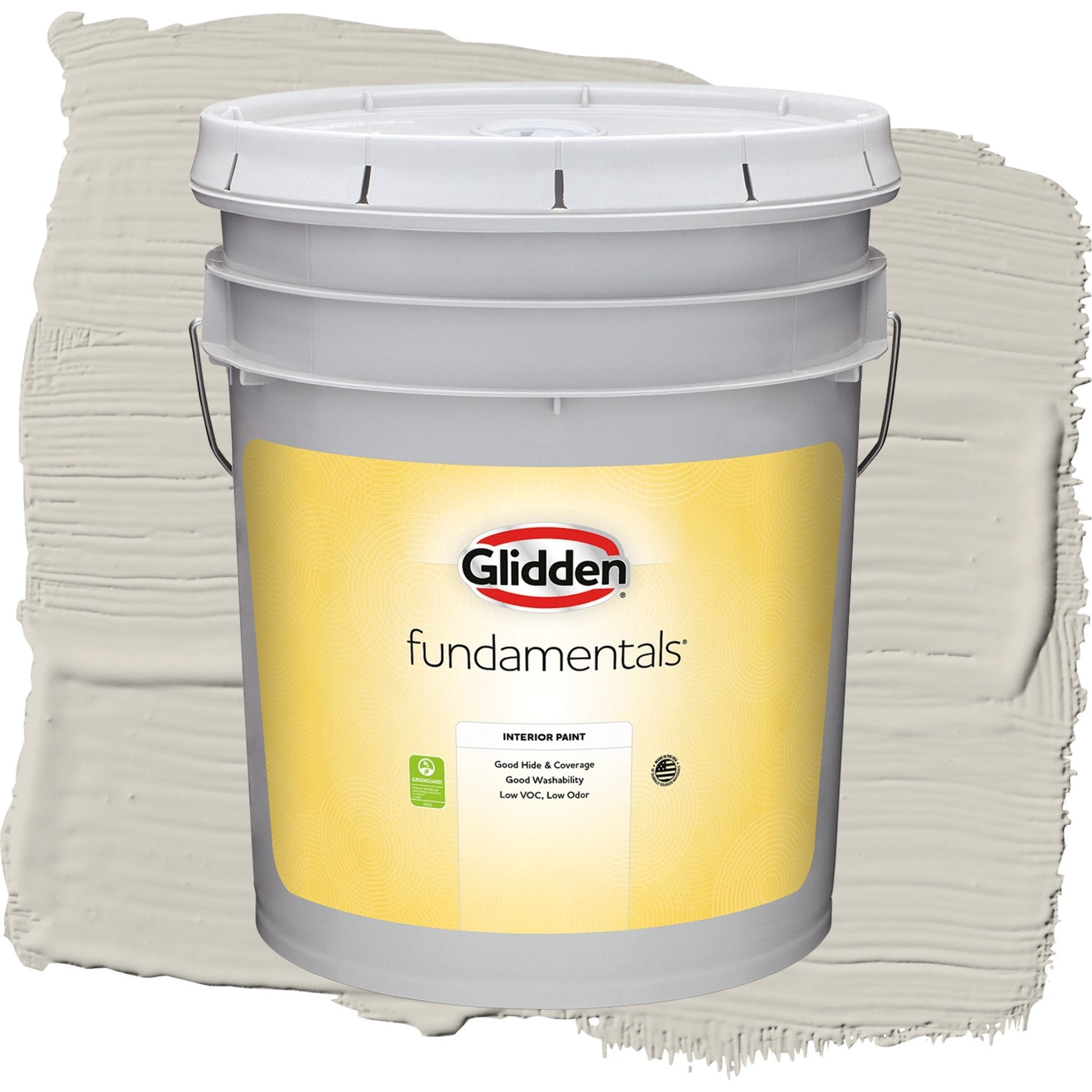 Glidden Fundamentals Whiskers / Gray, Flat Interior Paint, 5 Gallon