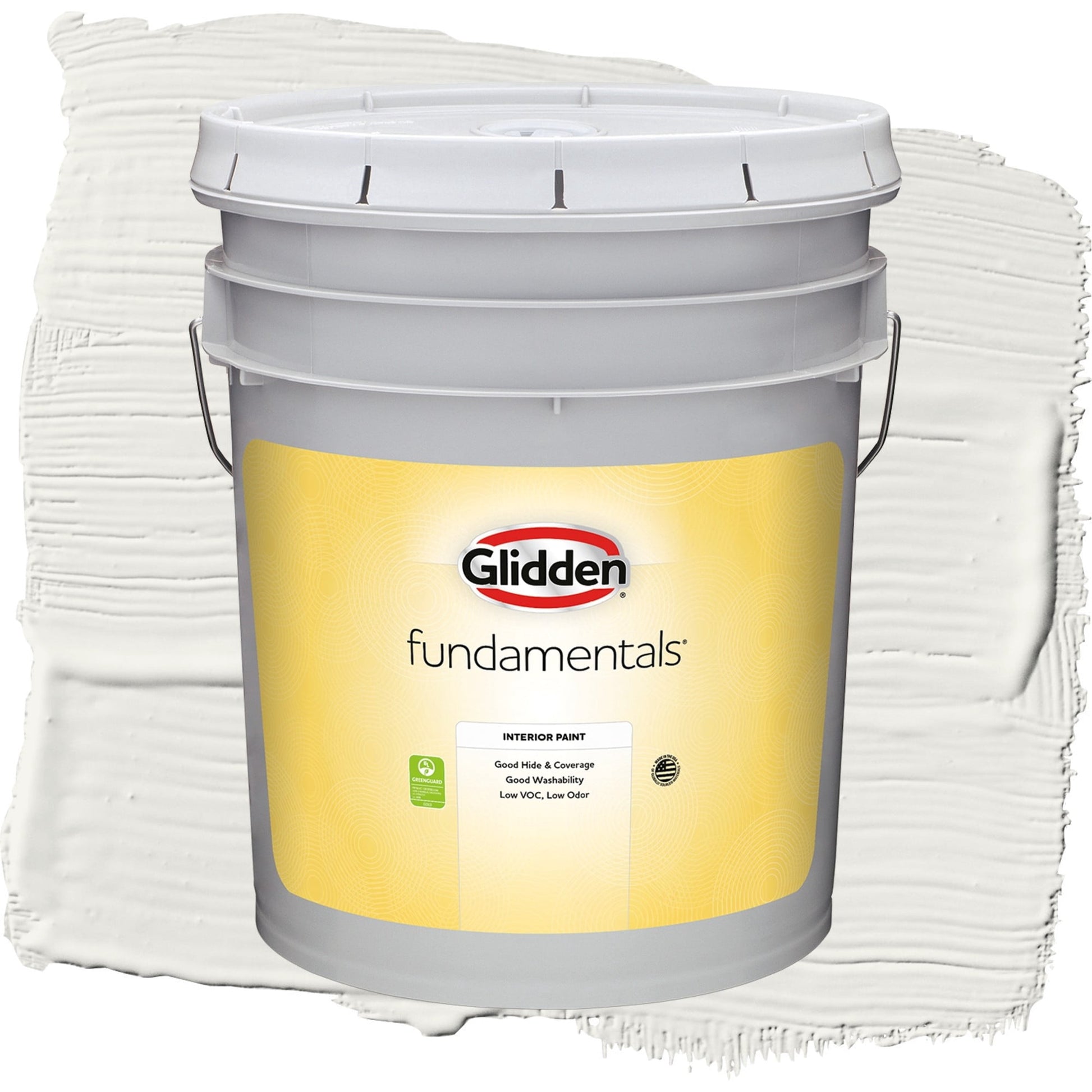 Glidden Fundamentals Willow Springs / White Flat Interior Paint, 5 Gallon