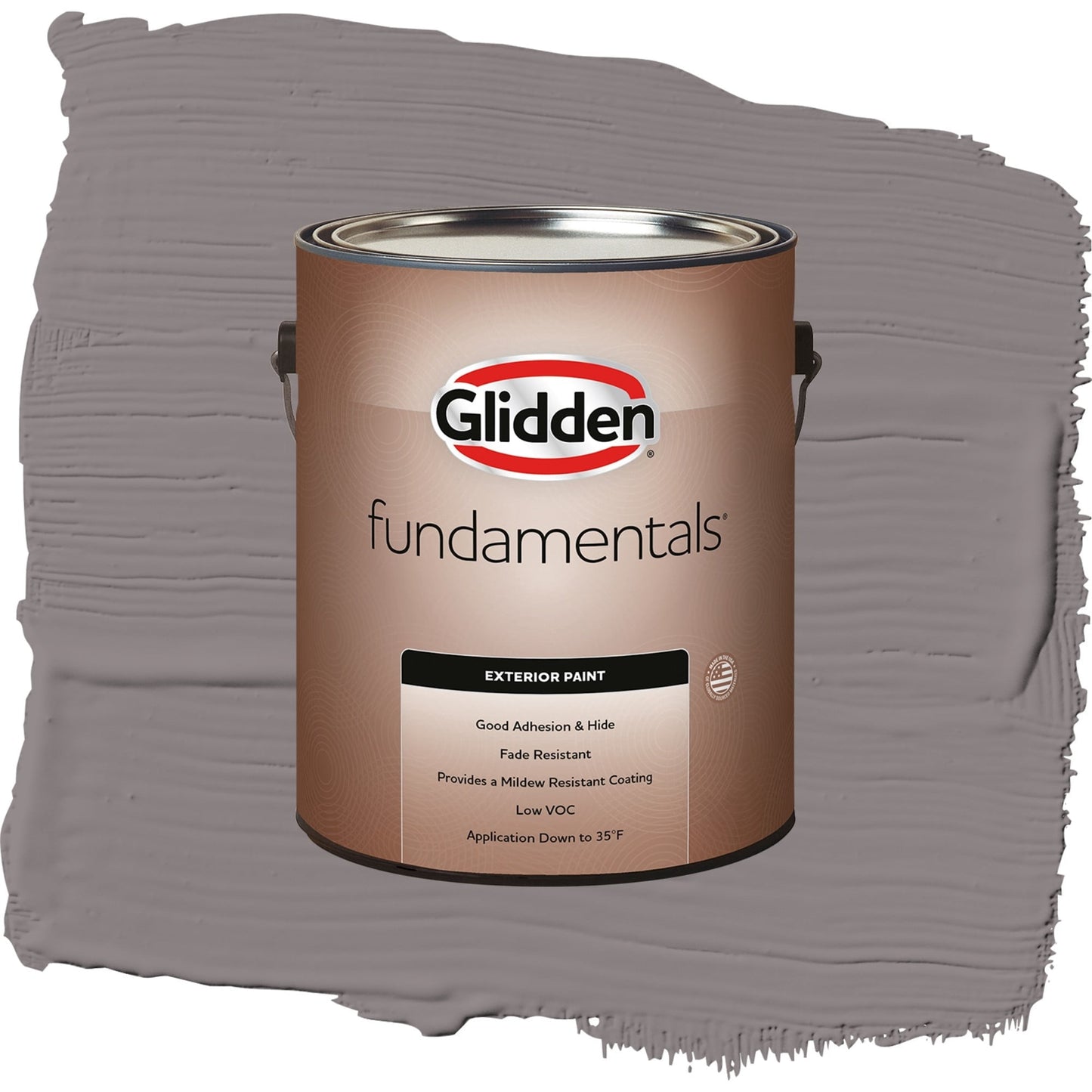 Glidden Fundamentals Pewter Mug / Gray, Satin Exterior Paint, 1 Gallon