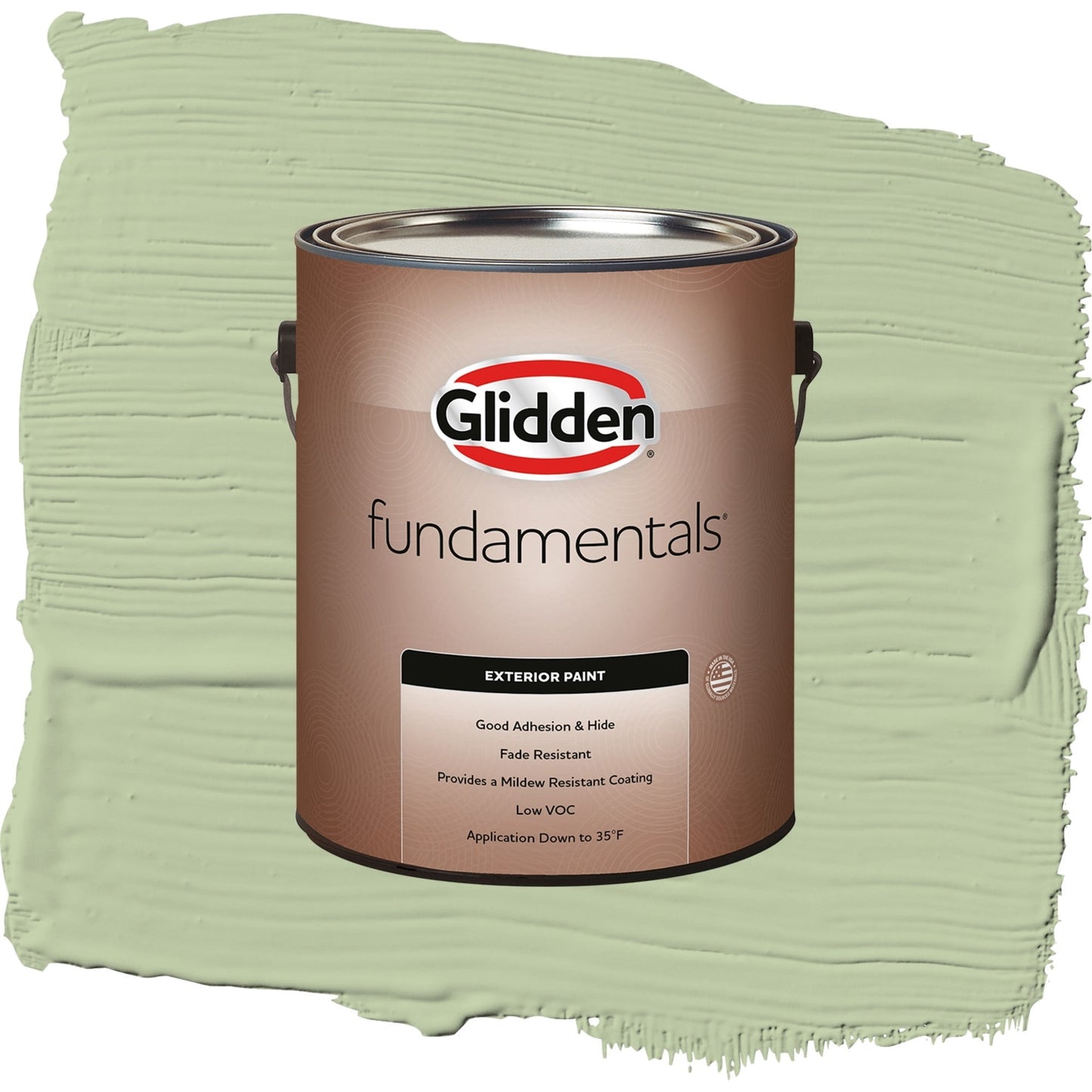 Glidden Fundamentals Quaking Grass / Green, Satin Exterior Paint, 1 Gallon