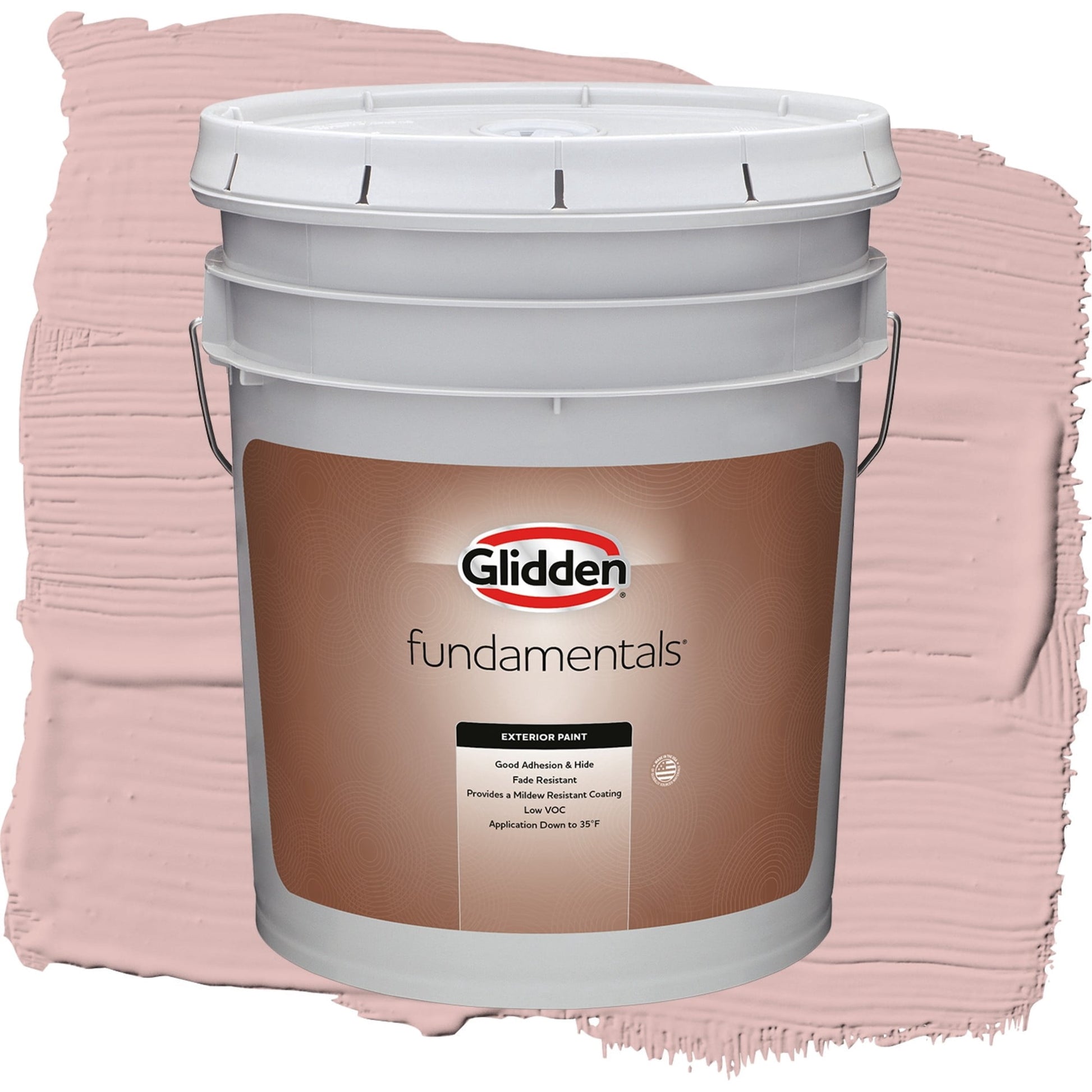 Glidden Fundamentals Rose Hip / Pink, Flat Exterior Paint, 5 Gallon