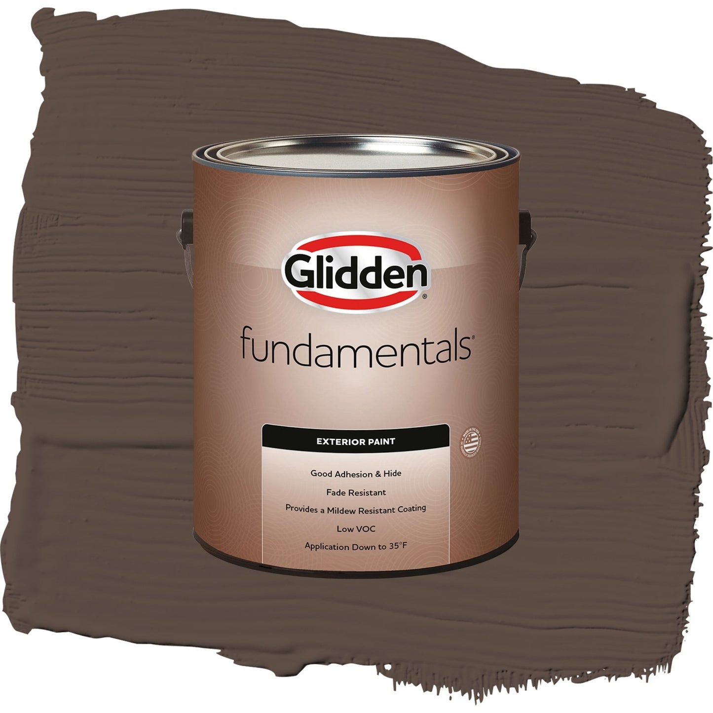 Glidden Fundamentals Sarsaparilla / Brown, Flat Exterior Paint, 1 Gallon