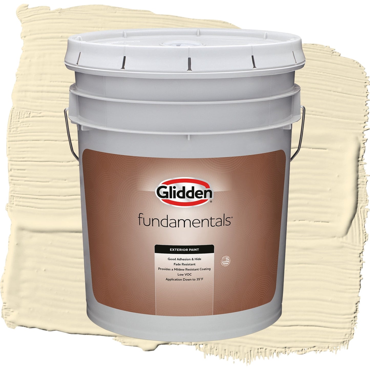 Glidden Fundamentals Soleil / Yellow, Flat Exterior Paint, 5 Gallon