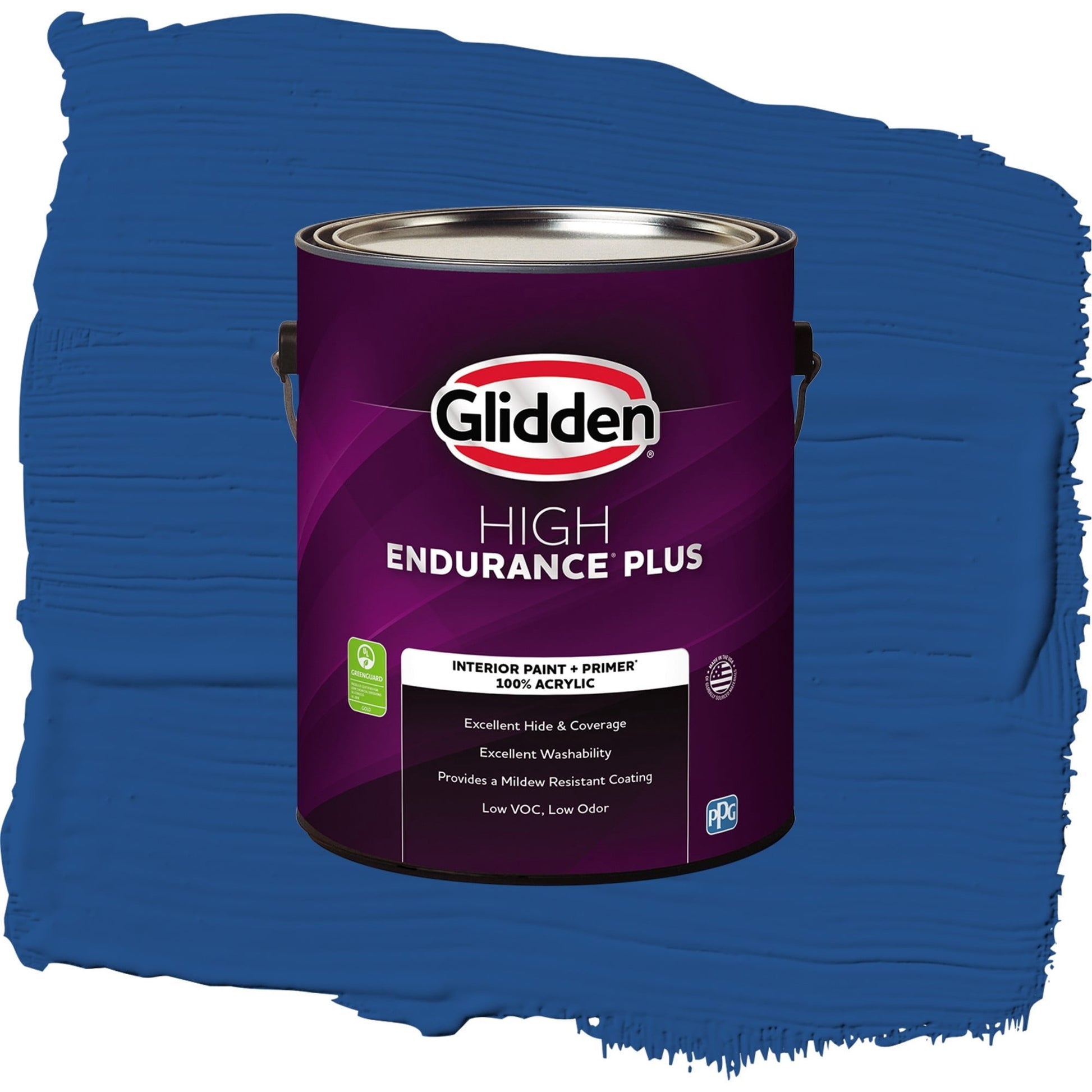 Glidden HEP Brilliant Blue / Blue, Semi-Gloss Interior Paint with Primer, 1 Gallon