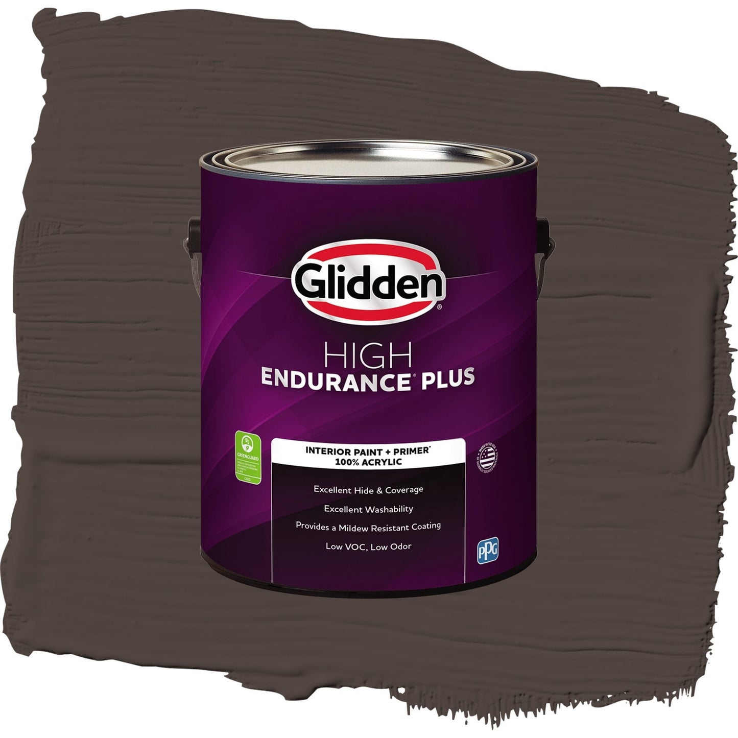 Glidden HEP Dark Granite / Brown, Semi-Gloss Interior Paint with Primer, 1 Gallon