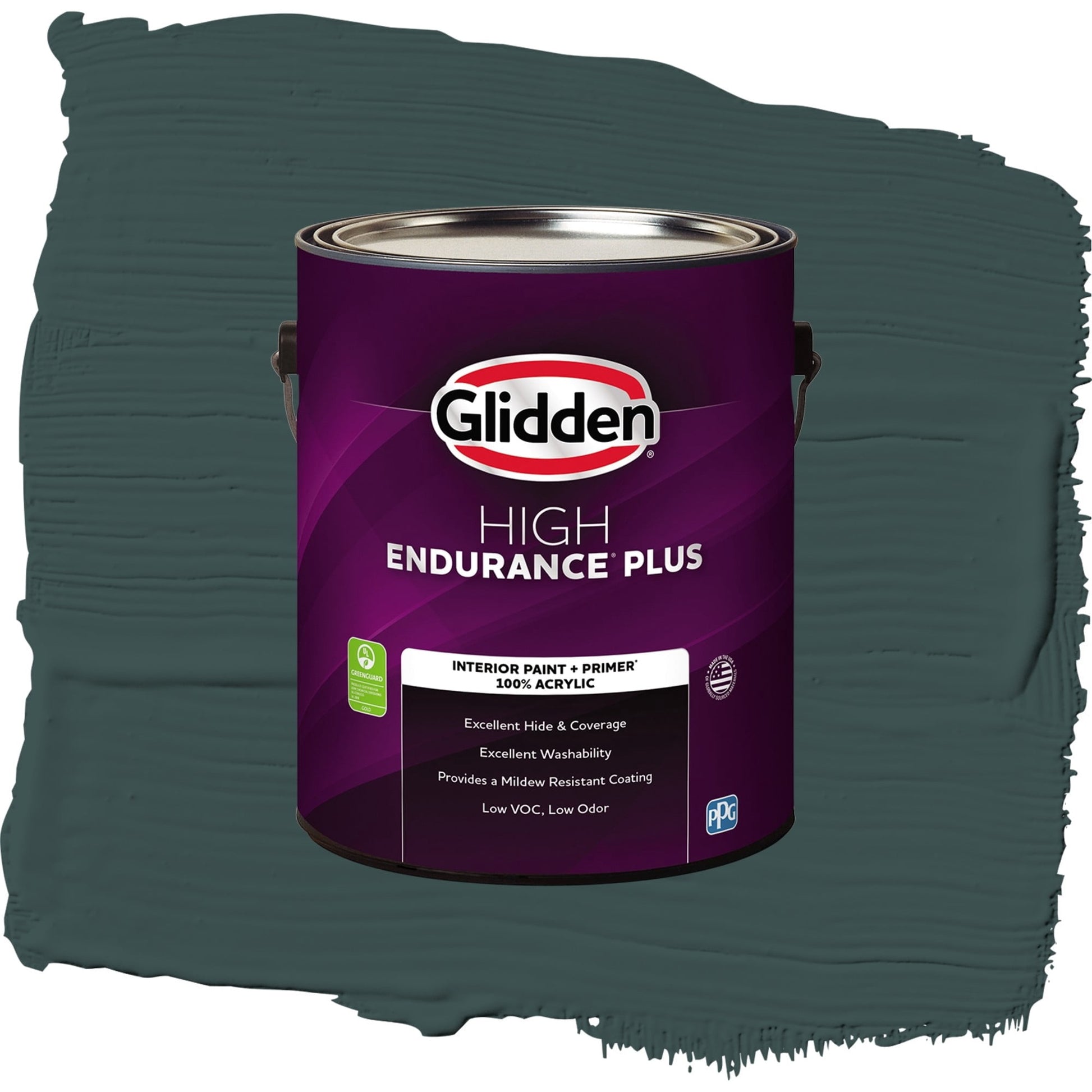 Glidden HEP Night Watch / Green, Semi-Gloss Interior Paint with Primer, 1 Gallon