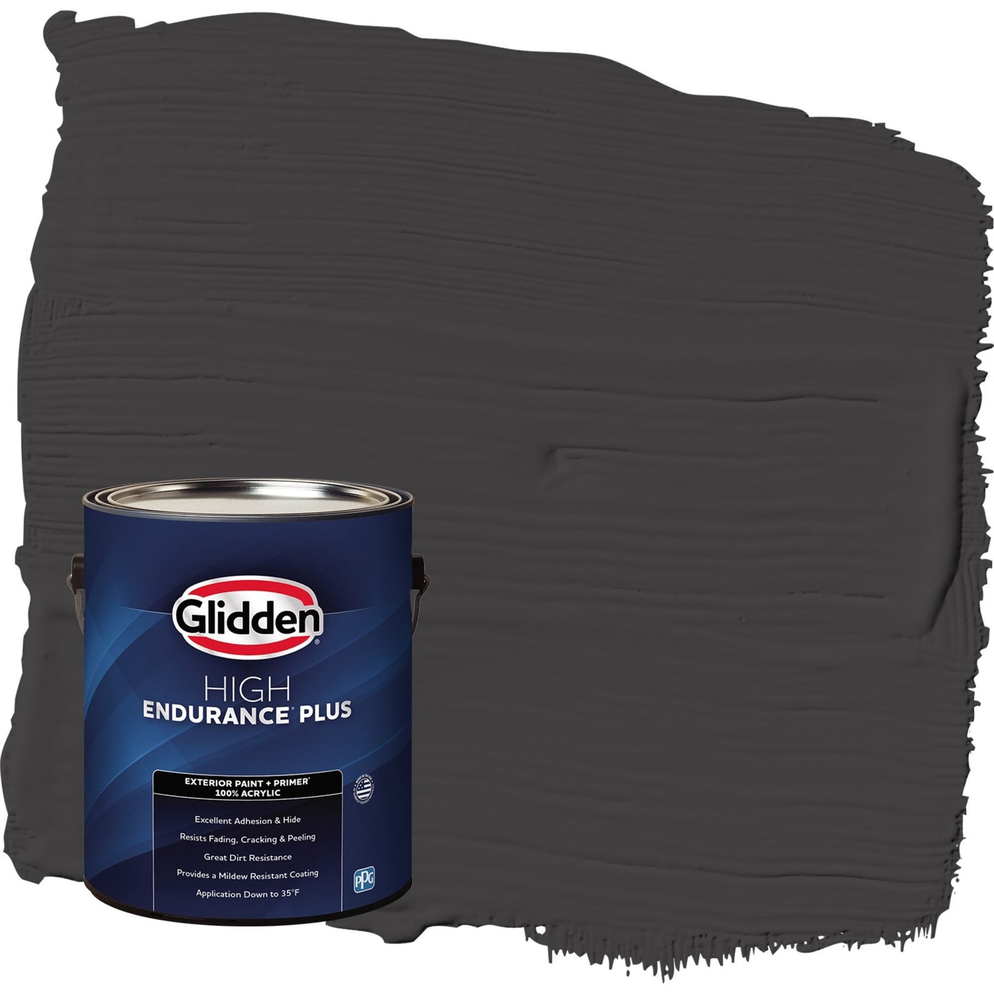 Glidden HEP Black Magic / Black Semi-Gloss Exterior Paint with Primer, 1 Gallon