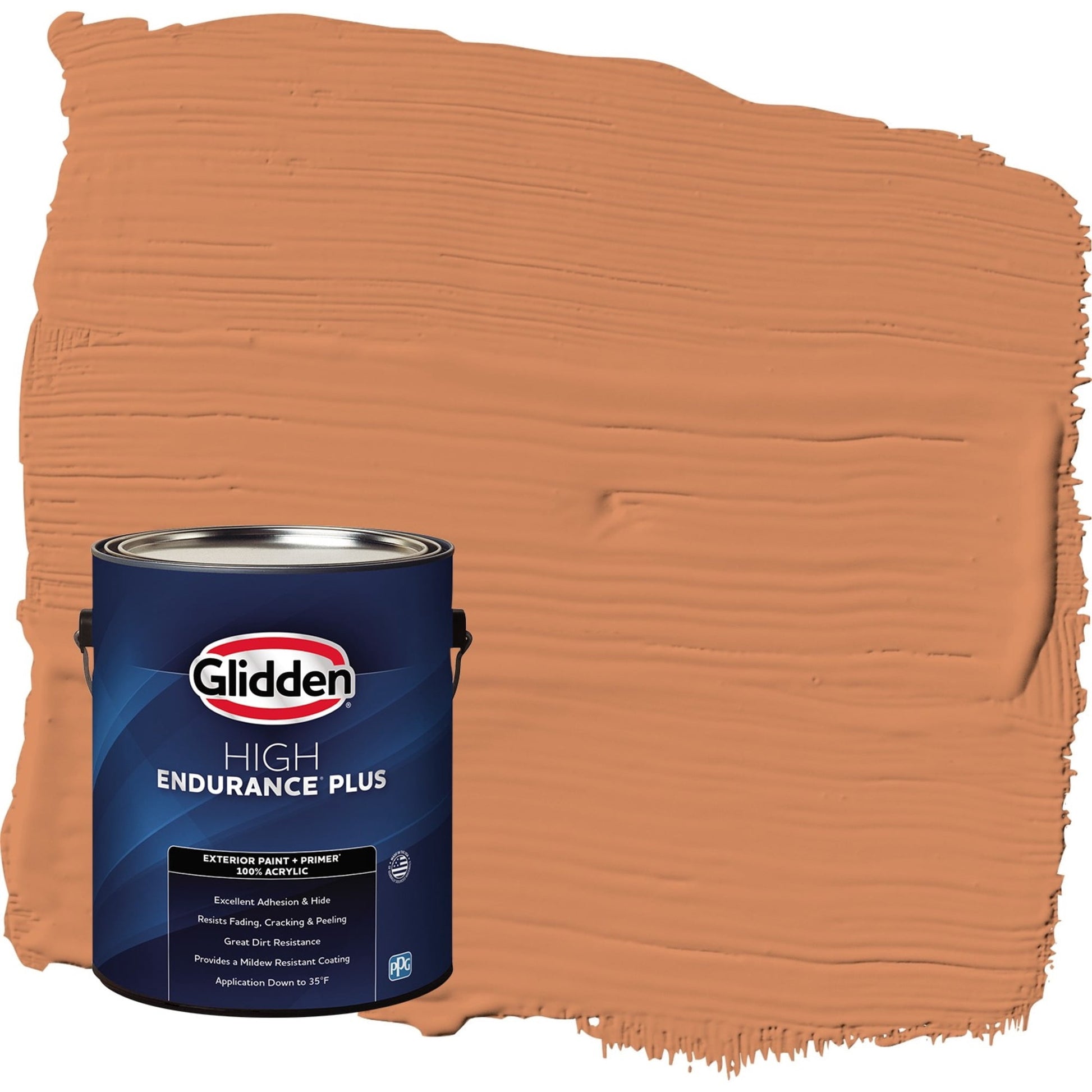 Glidden HEP Georgian Leather / Orange Semi-Gloss Exterior Paint with Primer, 1 Gallon