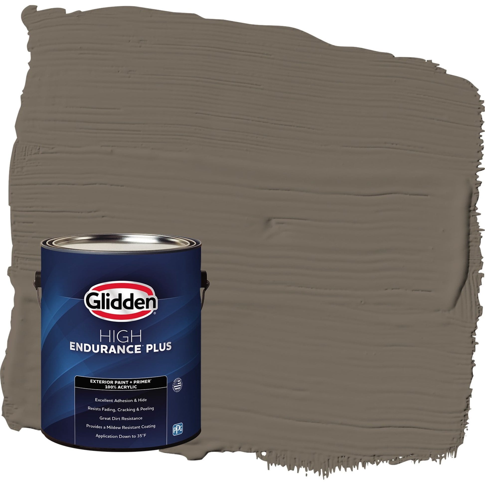 Glidden HEP Granite / Brown Semi-Gloss Exterior Paint with Primer, 1 Gallon