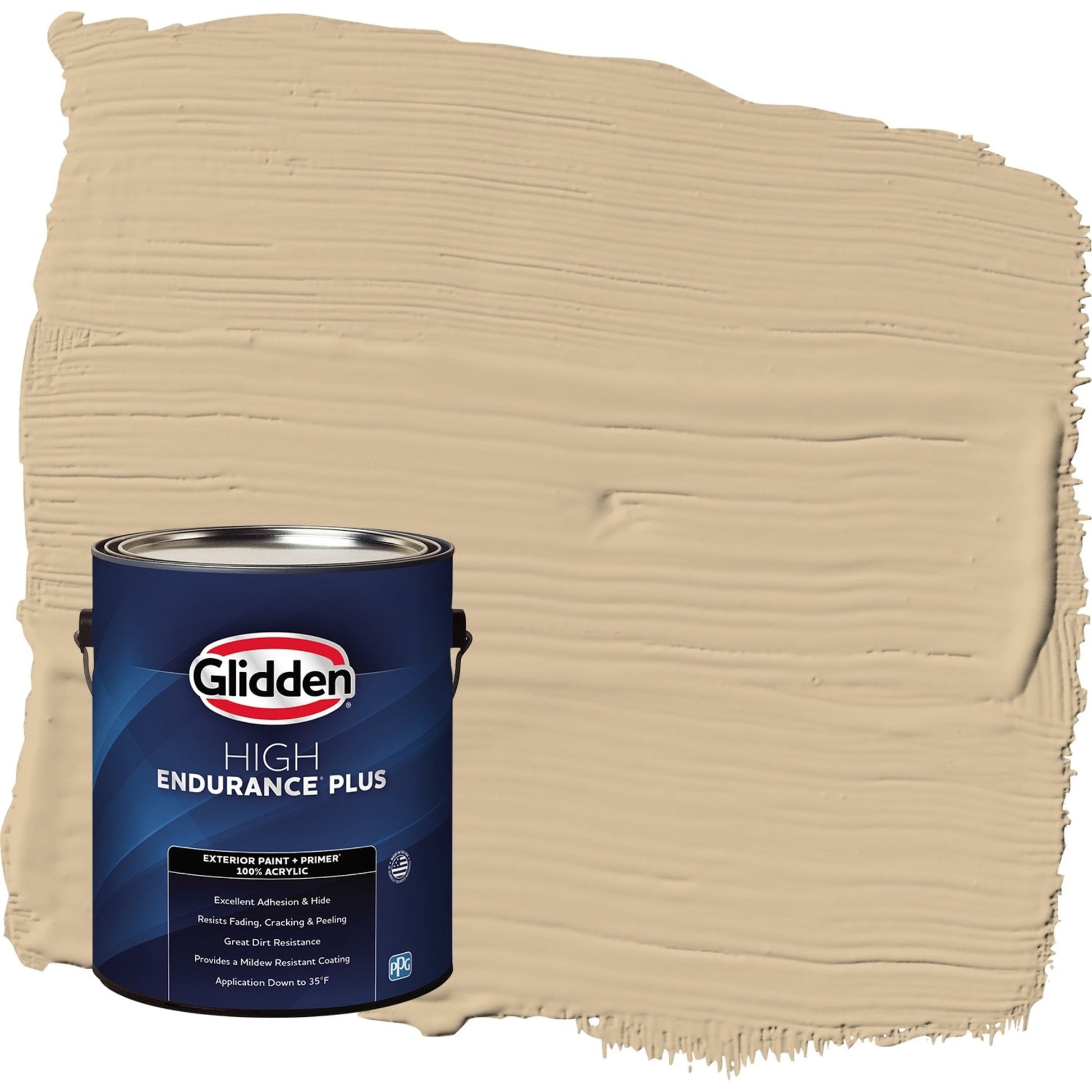 Glidden HEP Pony Tail / Beige Semi-Gloss Exterior Paint with Primer, 1 Gallon