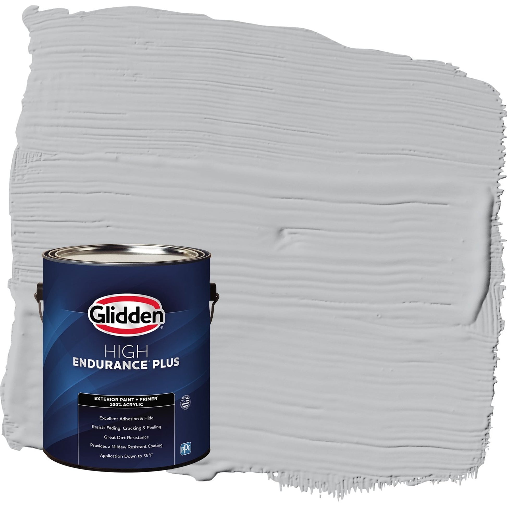 Glidden HEP Whirlwind / Gray Semi-Gloss Exterior Paint with Primer, 1 Gallon