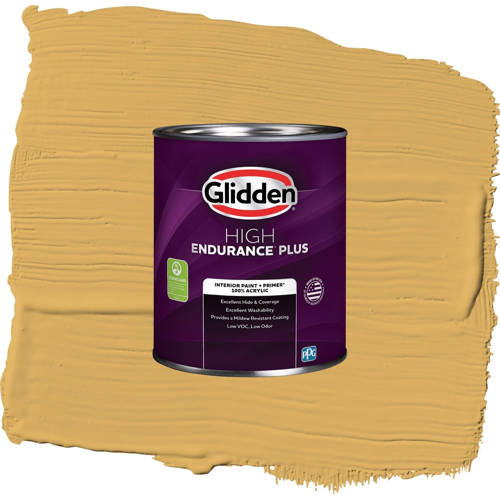 Glidden HEP Butterscotch Bliss / Yellow, Semi-Gloss Interior Paint with Primer, 1 Quart