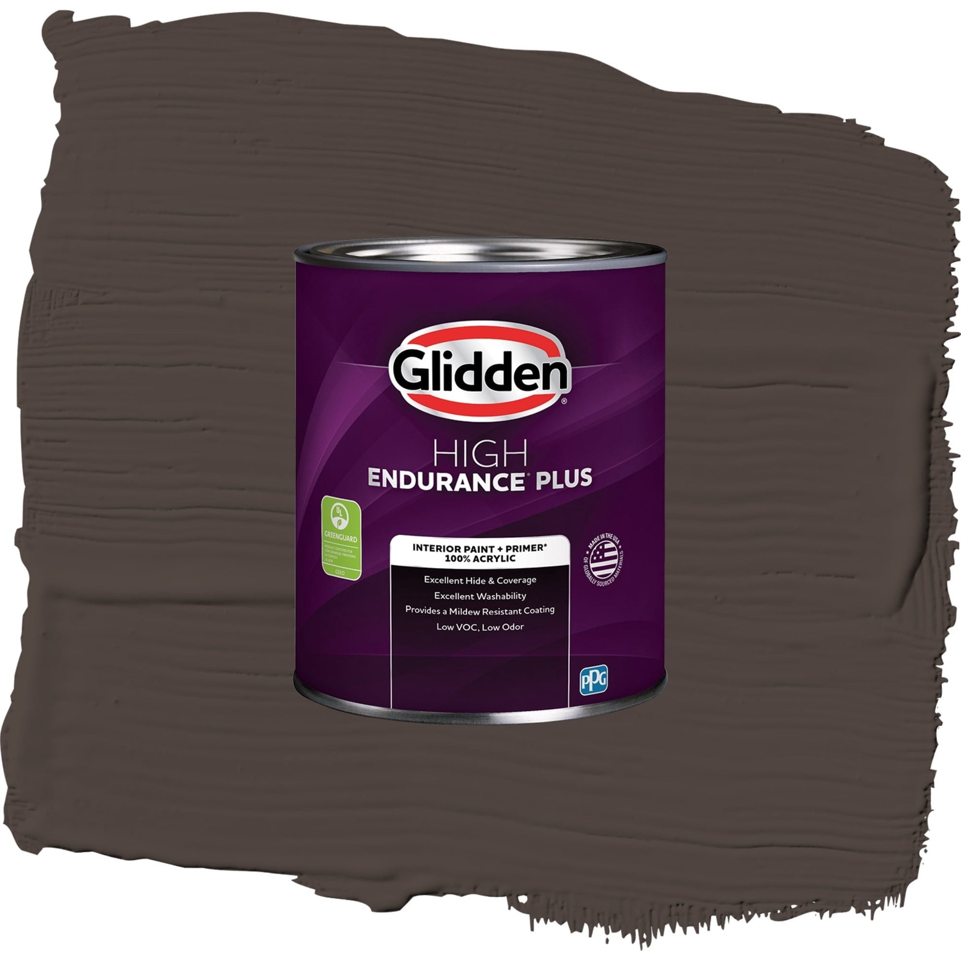Glidden HEP Dark Granite / Brown, Semi-Gloss Interior Paint with Primer, 1 Quart