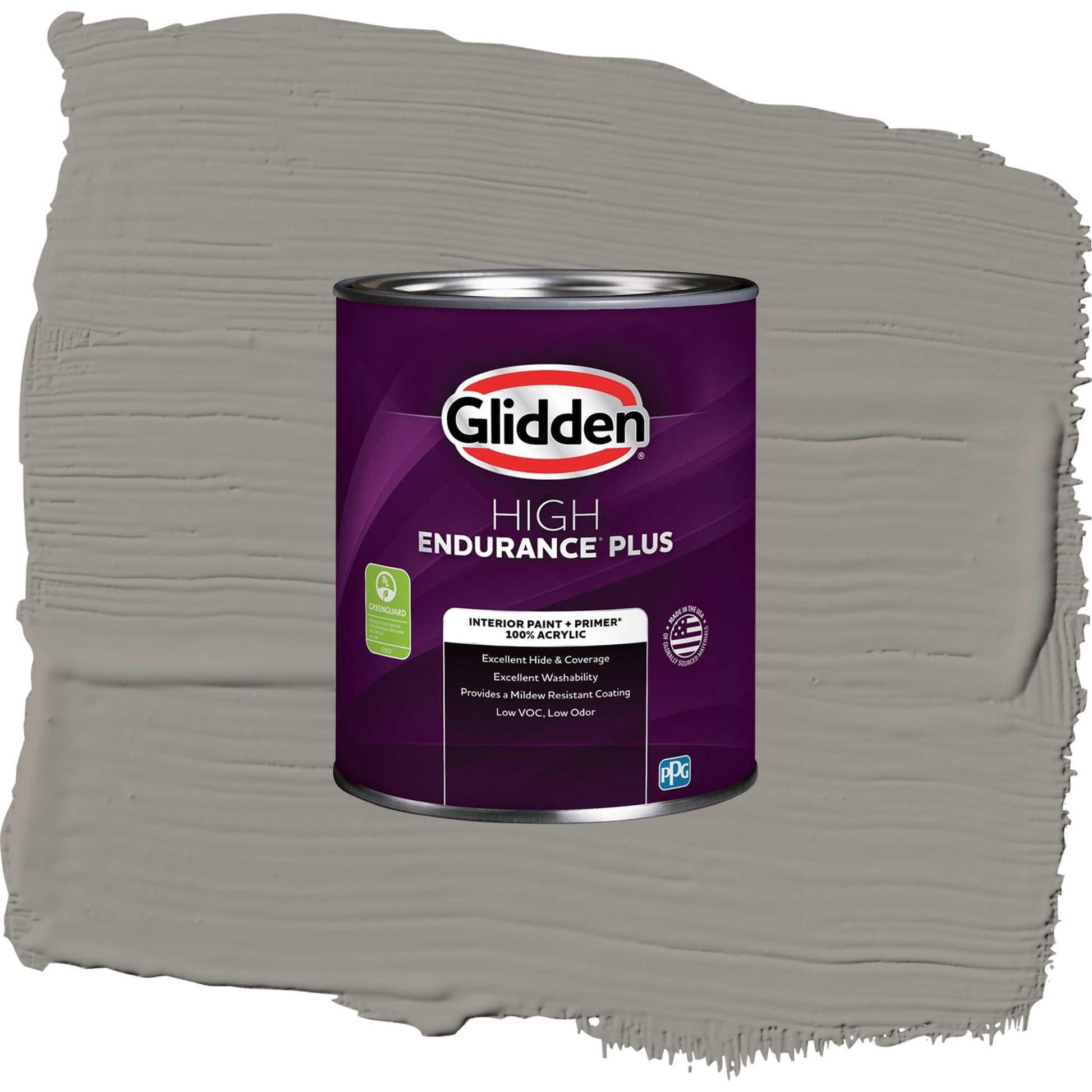 Glidden HEP Lazy Afternoon / Gray, Semi-Gloss Interior Paint with Primer, 1 Quart