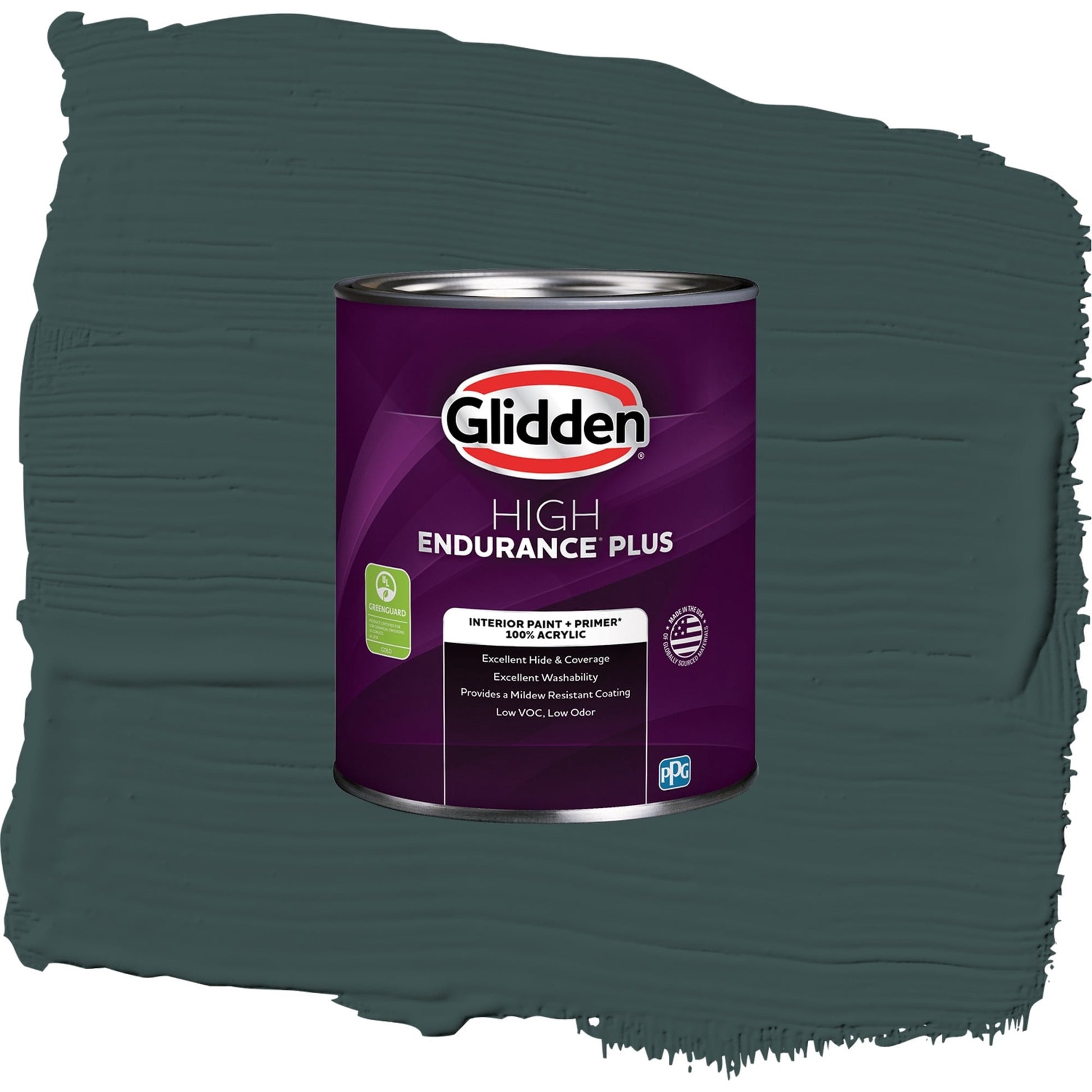 Glidden HEP Night Watch / Green, Semi-Gloss Interior Paint with Primer, 1 Quart