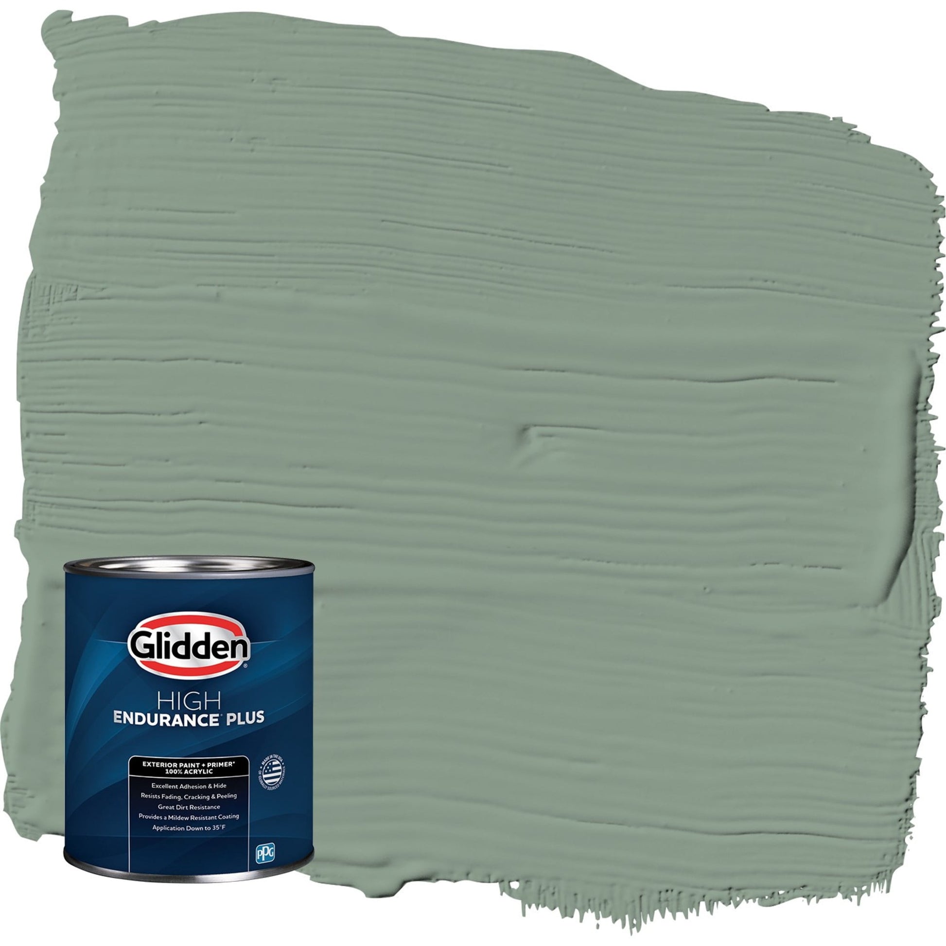 Glidden HEP Birch Forest / Green Semi-Gloss Exterior Paint with Primer, 1 Quart