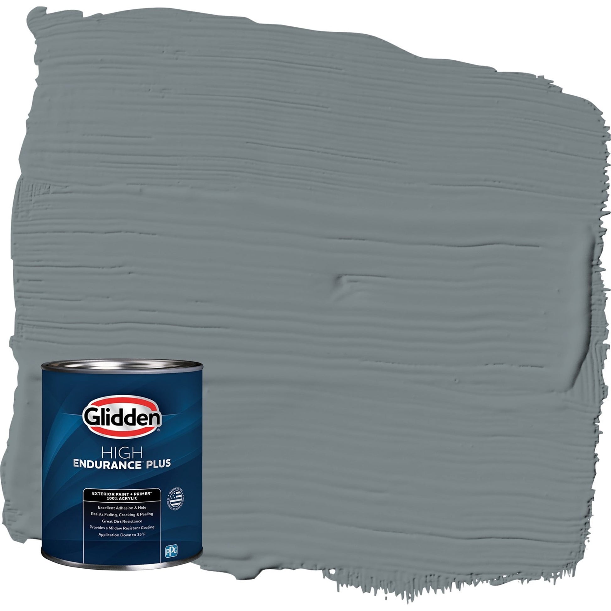 Glidden HEP Garrison Gray / Grey Semi-Gloss Exterior Paint with Primer, 1 Quart
