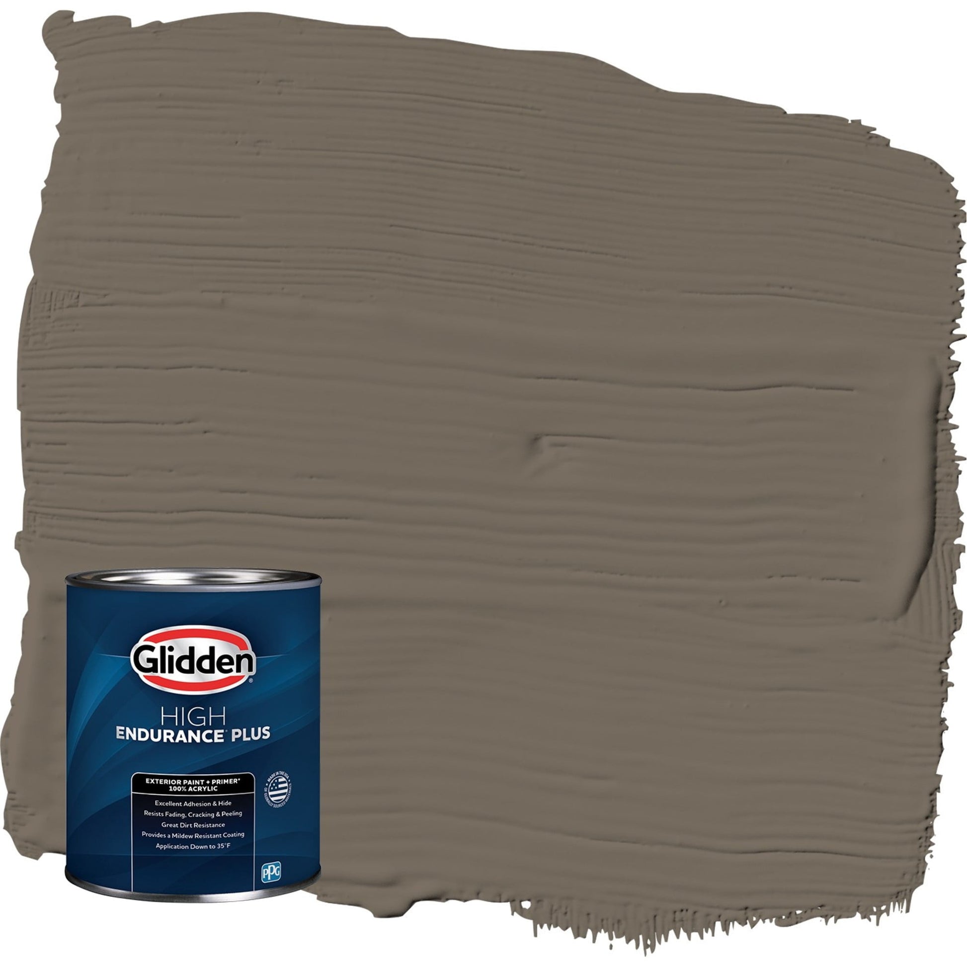 Glidden HEP Granite / Brown Semi-Gloss Exterior Paint with Primer, 1 Quart