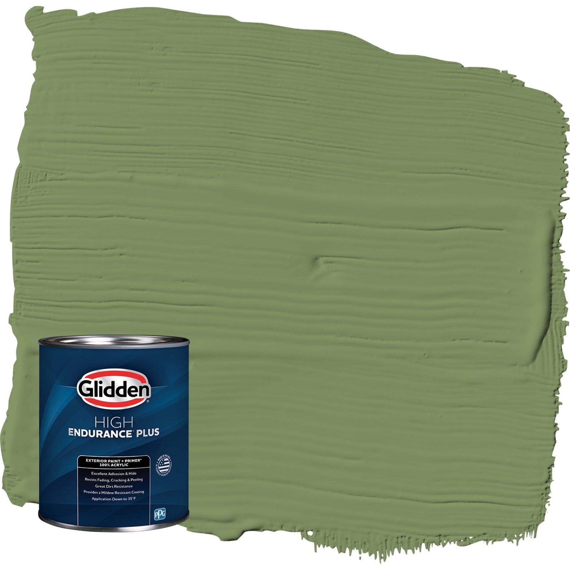 Glidden HEP Moss Point Green / Green Semi-Gloss Exterior Paint with Primer, 1 Quart
