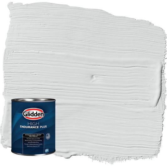 Glidden HEP Thin Ice / Gray Semi-Gloss Exterior Paint with Primer, 1 Quart