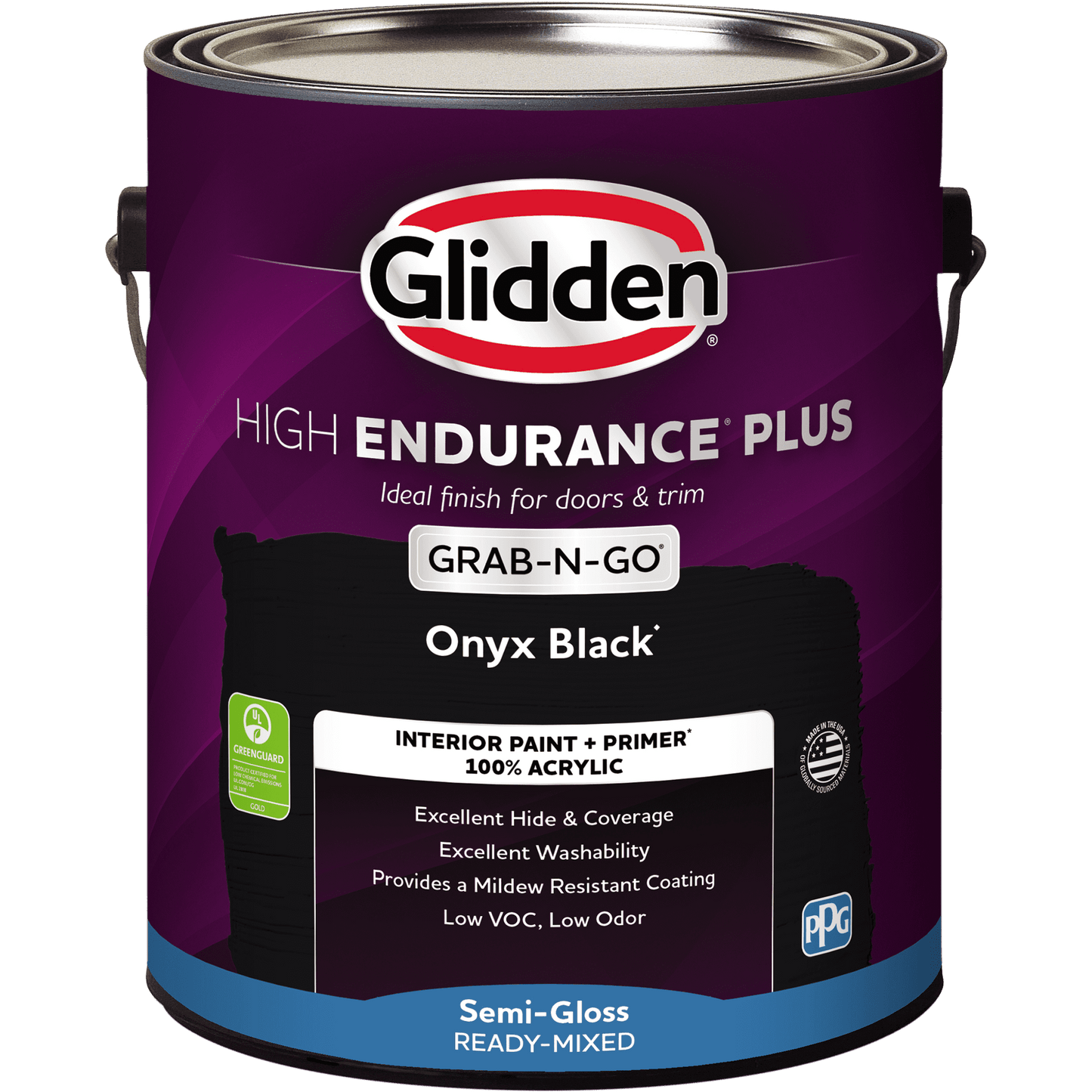 Glidden HEP 1 qt Onyx Black Interior Paint + Primer Eggshell