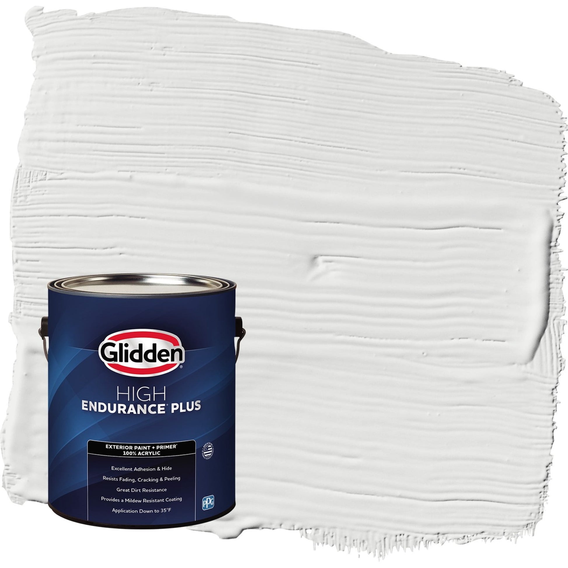 Glidden HEP Aria / White Flat Exterior Paint with Primer, 1 Gallon